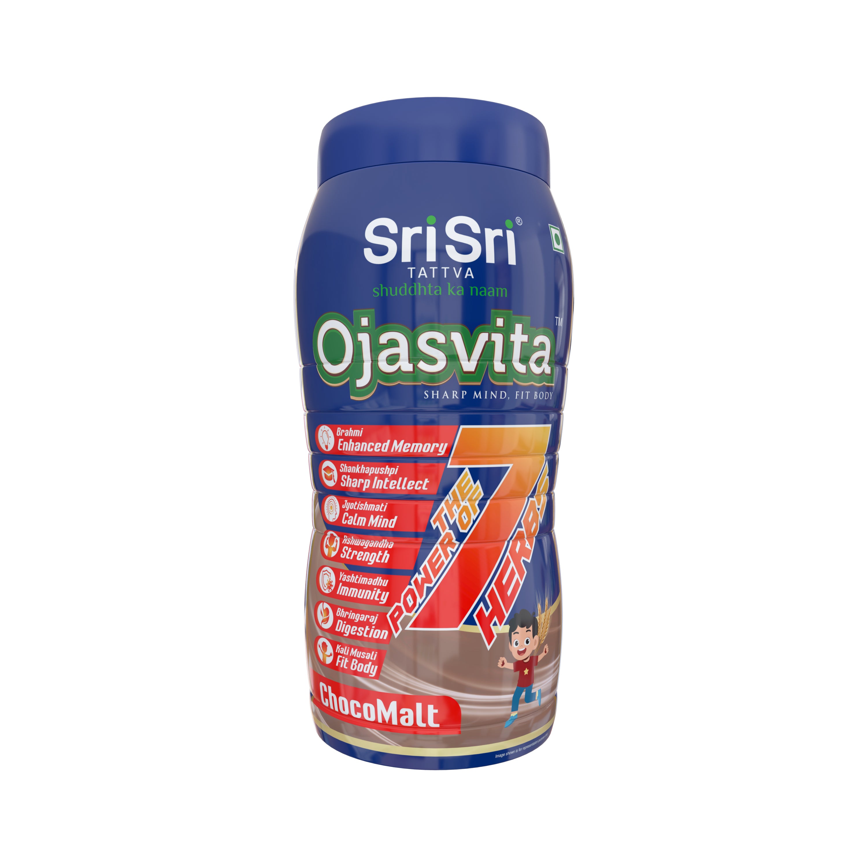 ChocoMalt Ojasvita - Sharp Mind & Fit Body | Herbal Drink | 200 g, Pet Jar