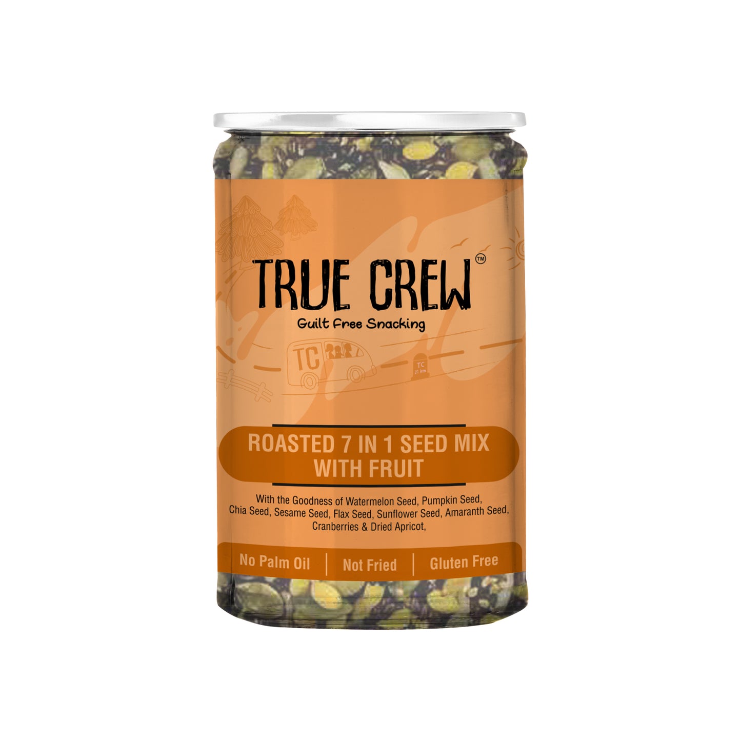 TRUE CREW Roasted  7 in 1 Seed Mix With Fruit Bottle 200 g