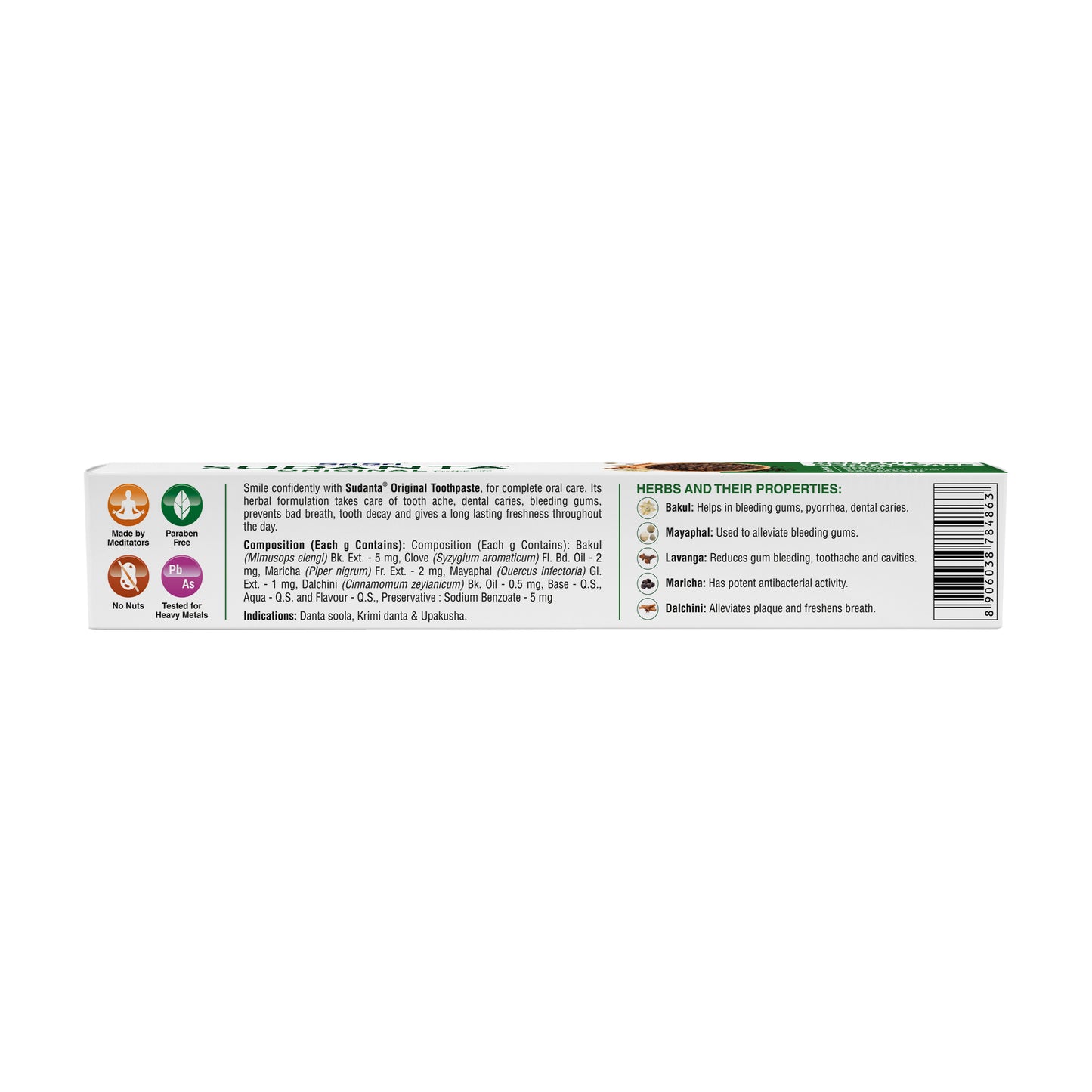 Sudanta Original Toothpaste | Non - Fluoride | 100% Vegetarian | 200 g