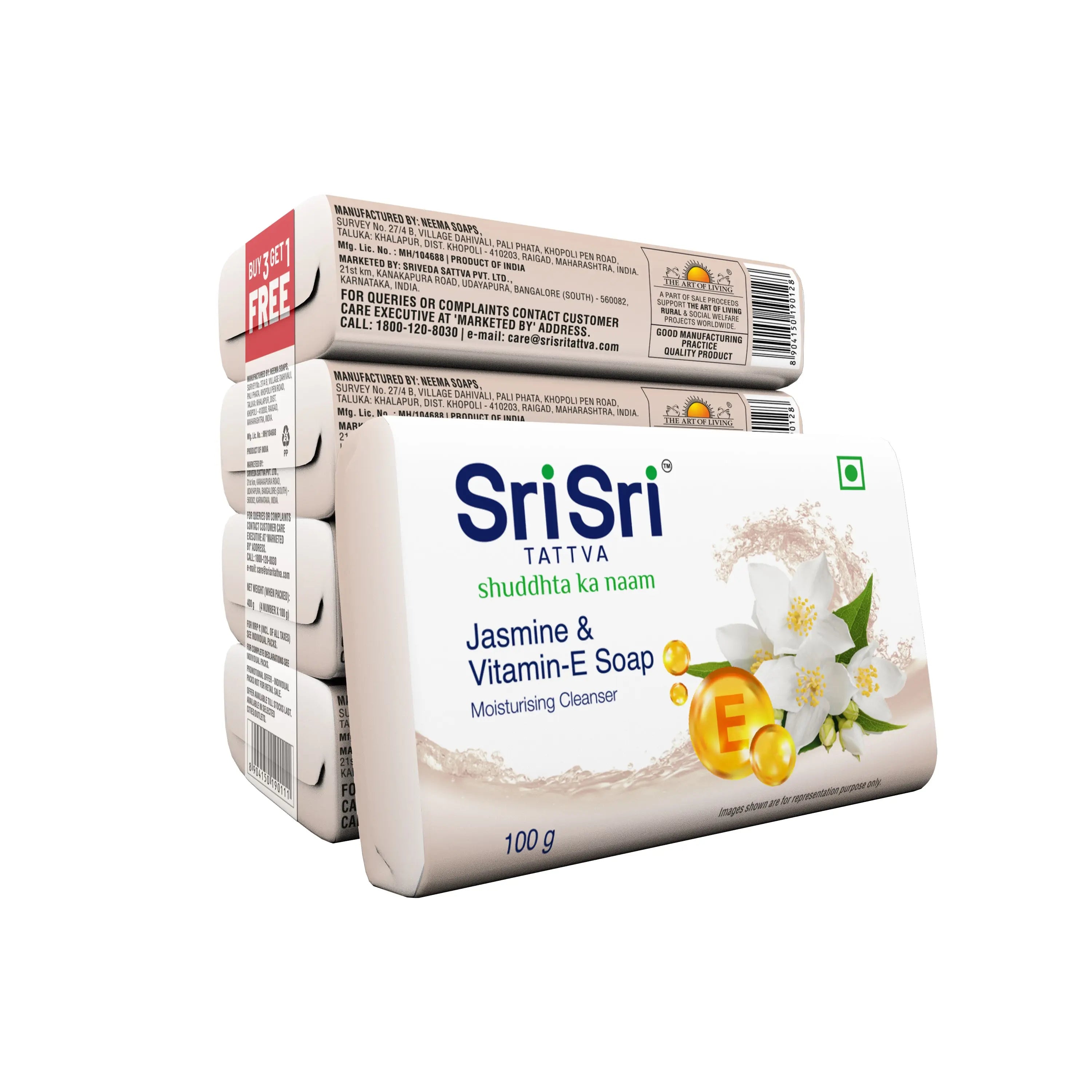 Buy Jasmine & Vitamin E Soap A Moisturising Cleanser Sri Sri Tattva