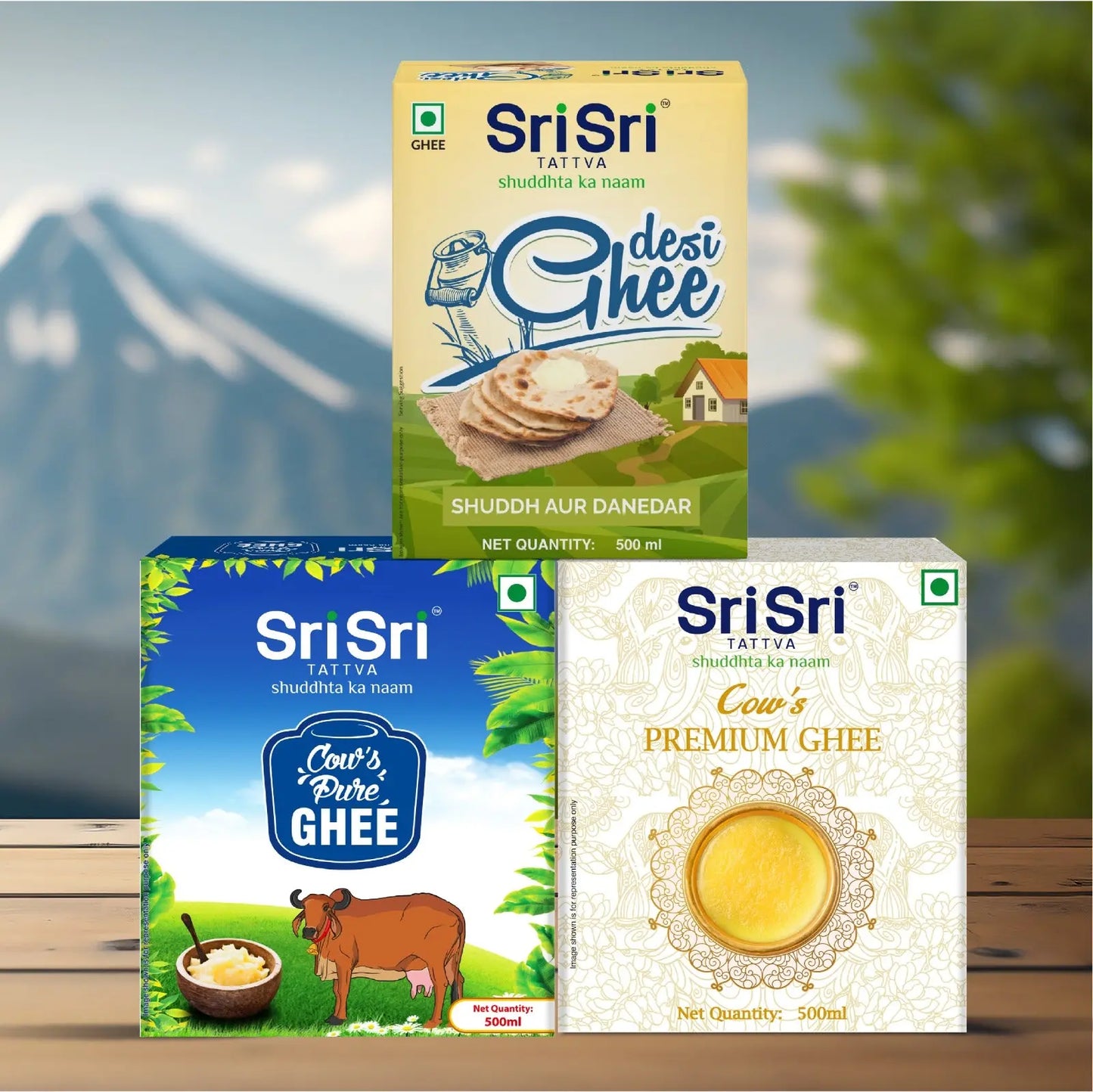 Cow's Pure Ghee, Cow's Premium Ghee and Desi Ghee | 500 ml X Pack Of 3 | Value Pack