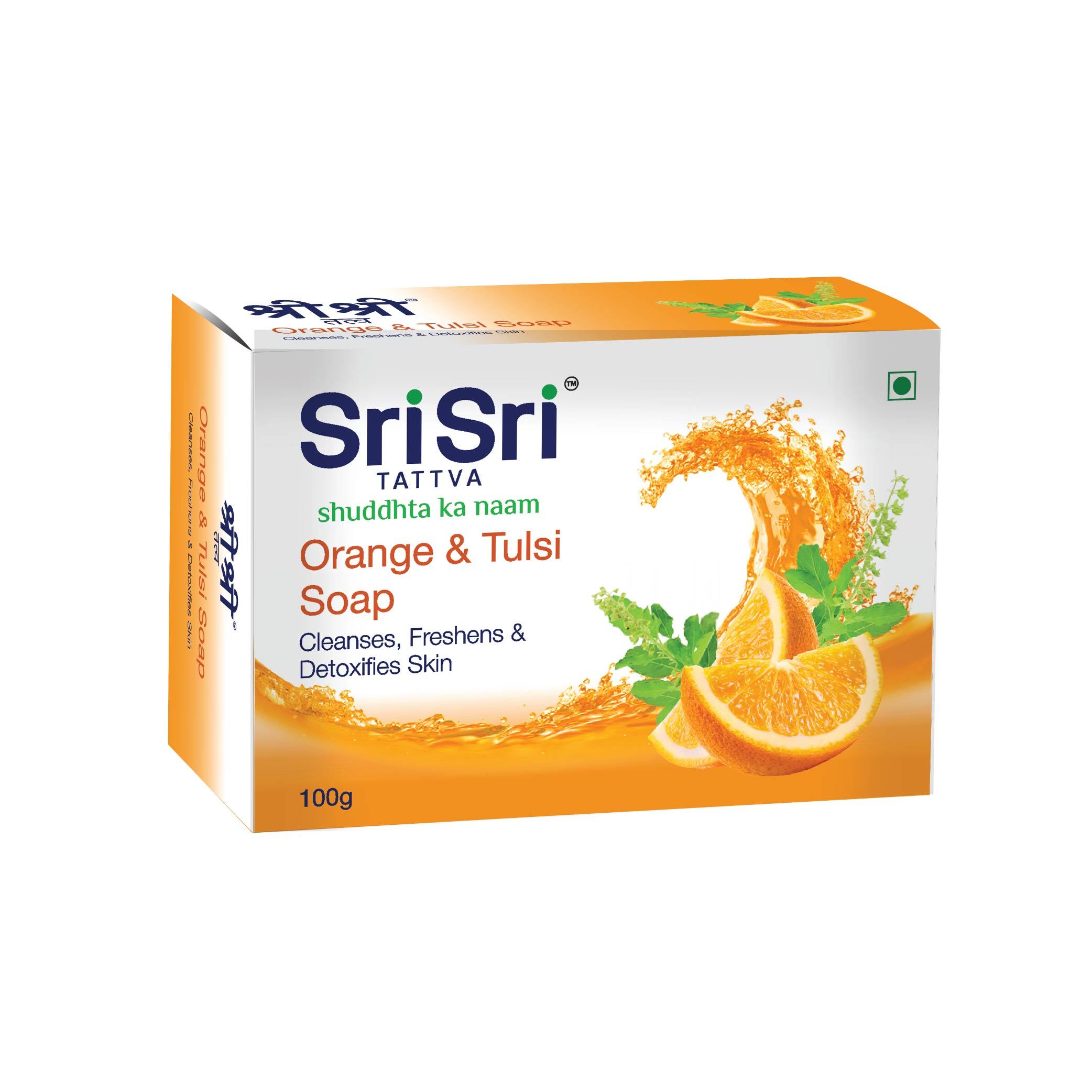Orange & Tulasi Soap - Cleanses,Freshens & Detoxifies Body 100g – Sri Sri  Tattva