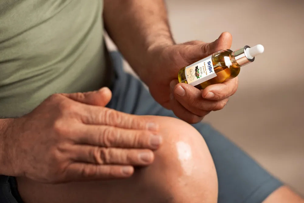 Ayurvedic massage oil for joint pain relief and muscle recovery