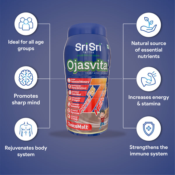 ChocoMalt Ojasvita - Sharp Mind & Fit Body | Health Drink | 1kg, Pet Jar