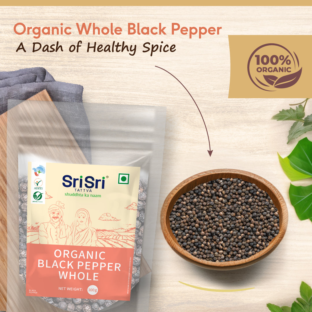 Organic Black Pepper Whole (Kali Mirch Sabut), 100 g