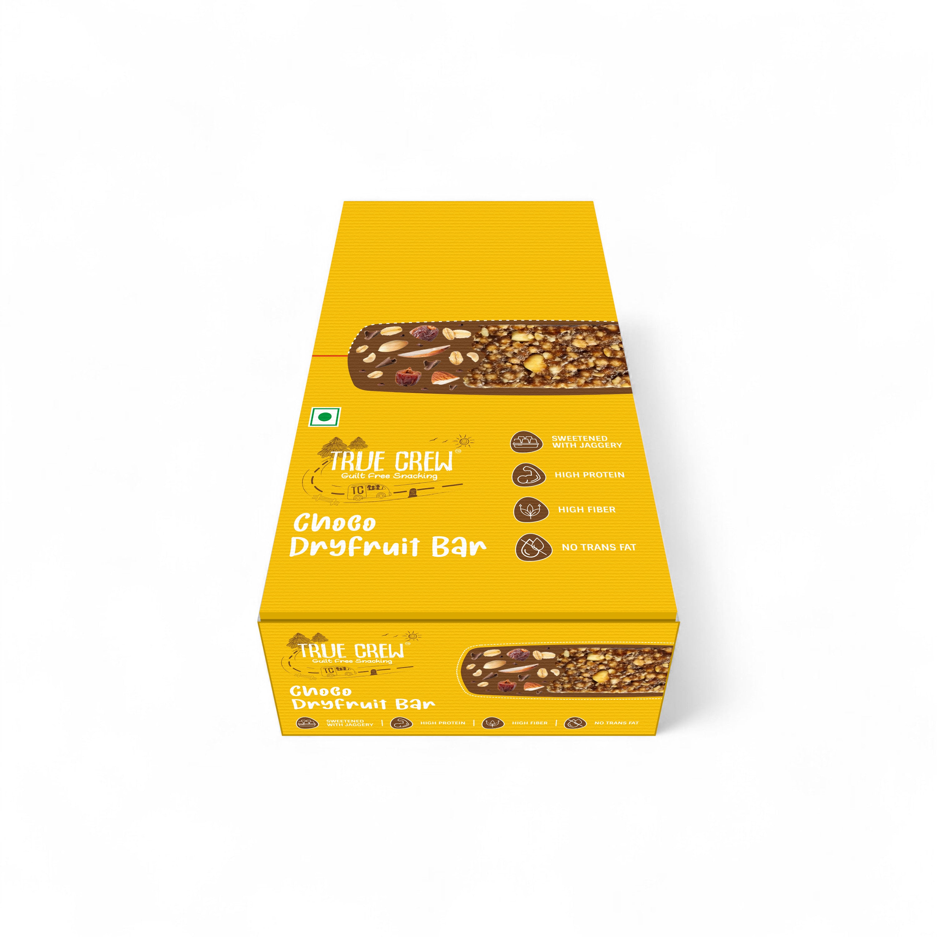 TRUE CREW - Choco Dryfruit Bar, 25 g Each (Pack of 10)