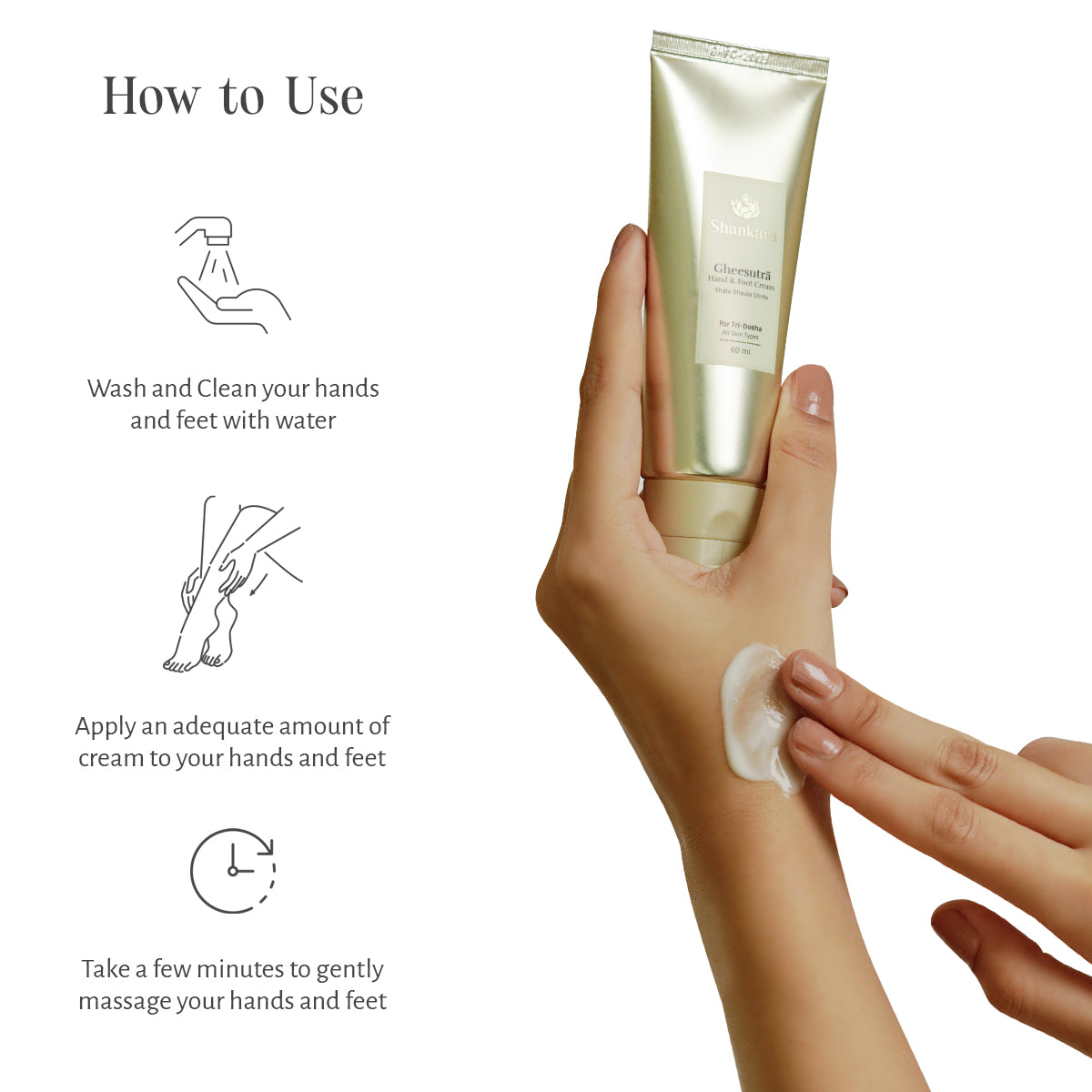 Gheesutrā Hand and Foot Cream - 60 ml by Shankara