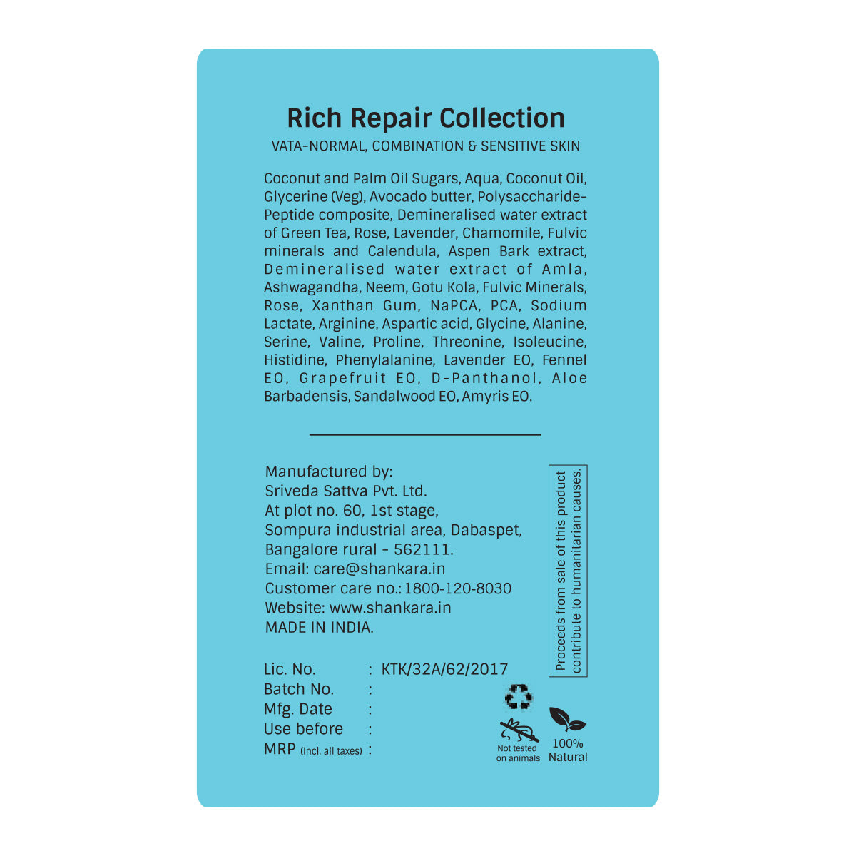 Hydrating Cleanser Rich Repair, by Shankara - 200 ml