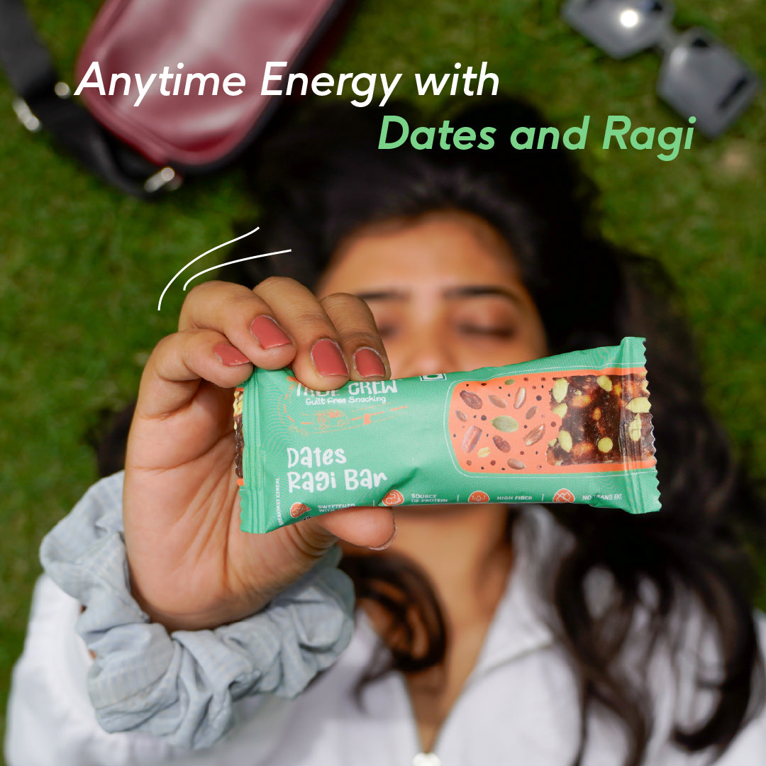 TRUE CREW - Dates Ragi Bar, 25 g Each (Pack of 10)