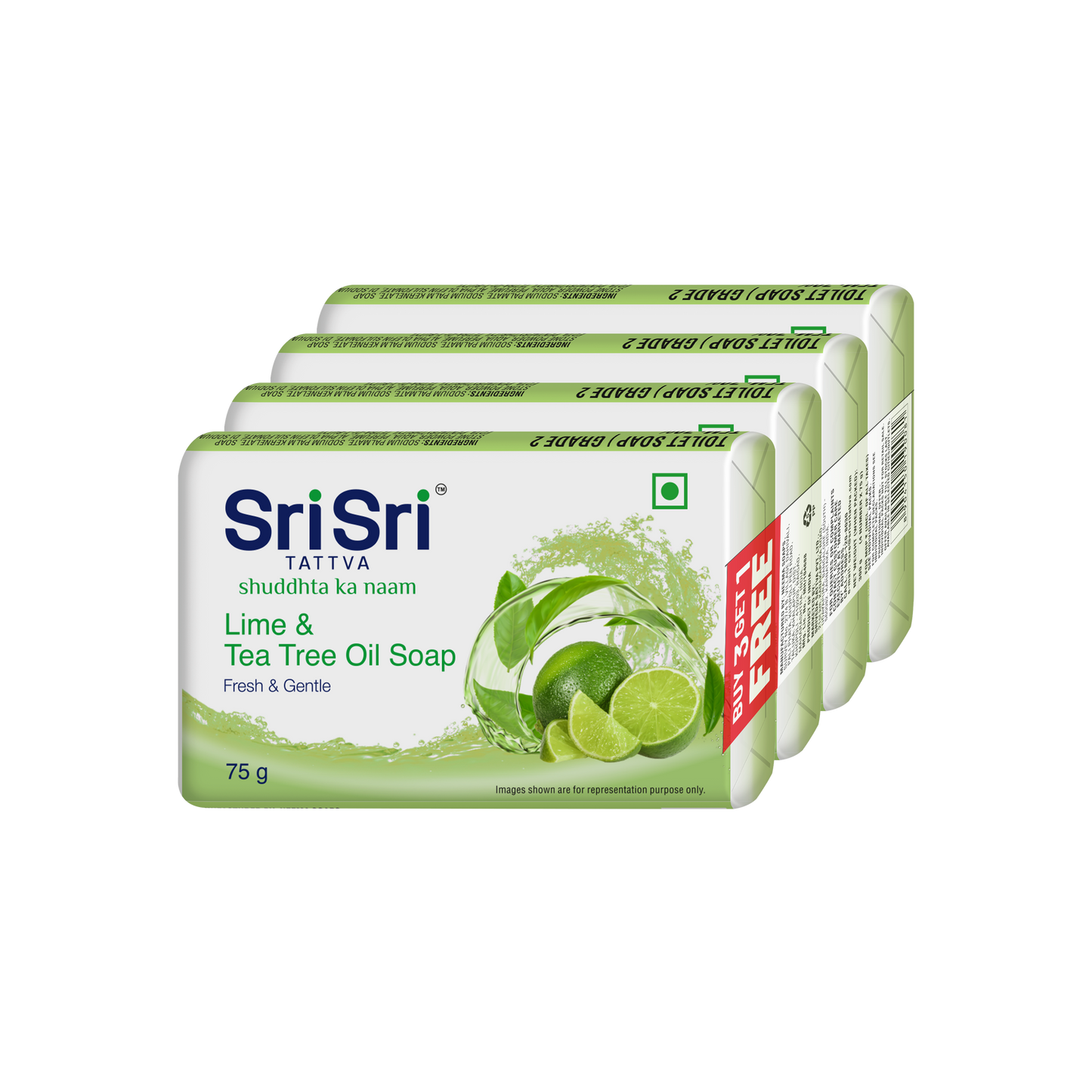 Lime & Tea Tree Oil Soap | Fresh & Gentle | Buy 3 Get 1 Free | 75 g Each