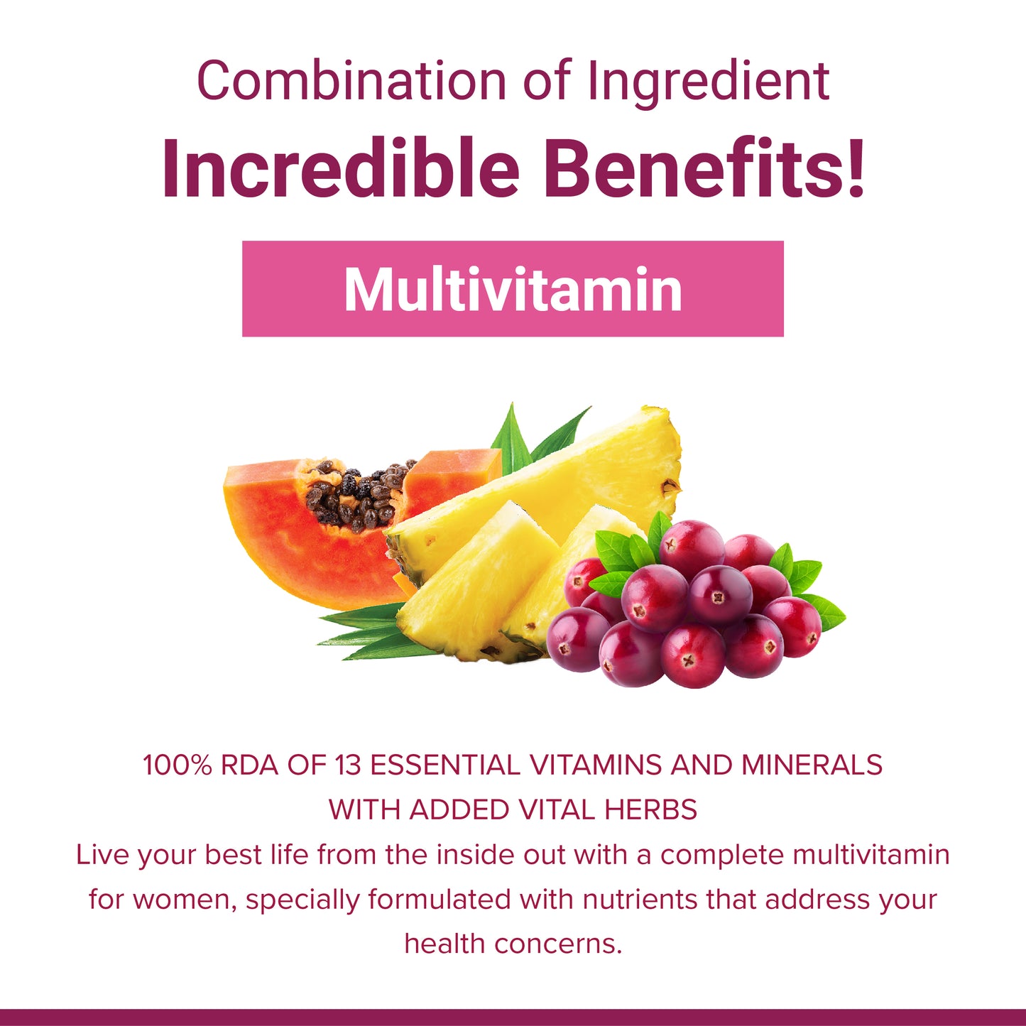 SupaSupp She's Active - Multivitamin For Women | Daily Nourishment For Women On The Go | Health Supplement | 60 Veg Cap, 500 mg