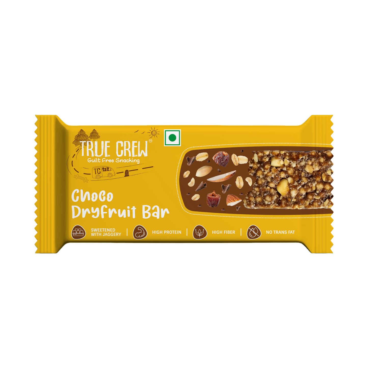 TRUE CREW - Choco Dryfruit Bar, 25 g