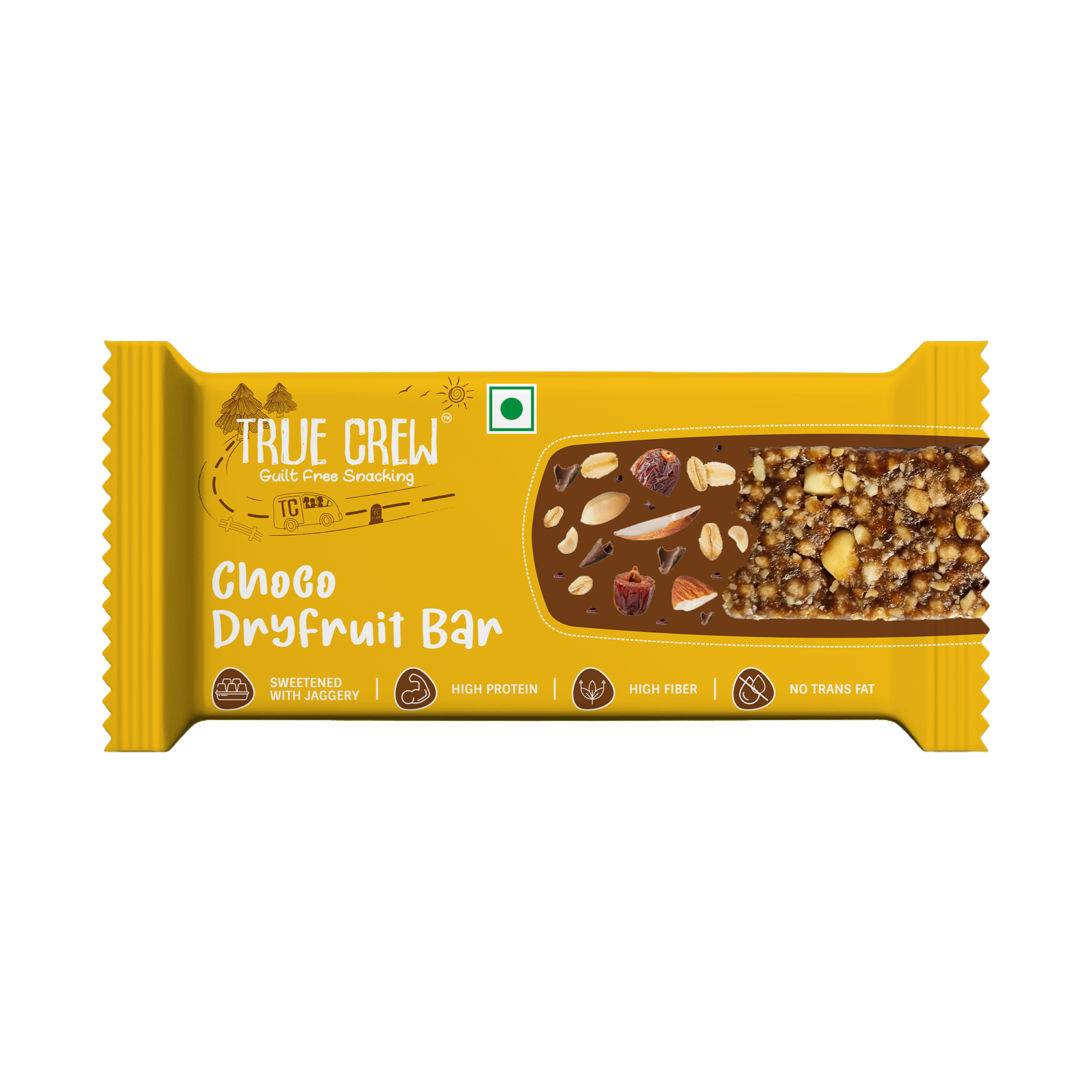 TRUE CREW - Choco Dryfruit Bar, 25 g