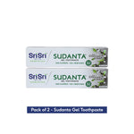 Sudanta Gel Toothpaste - With Charcoal & Salt. SLS Free. Non - Fluoride - 100% Vegetarian, 100 g - Pack of 2