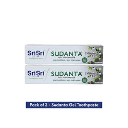 Sudanta Gel Toothpaste - With Charcoal & Salt. SLS Free. Non - Fluoride - 100% Vegetarian, 100 g - Pack of 2 - Oral Care 