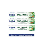 Sudanta Toothpaste -  Non - Fluoride - 100% Vegetarian, 200 g - Pack of 3