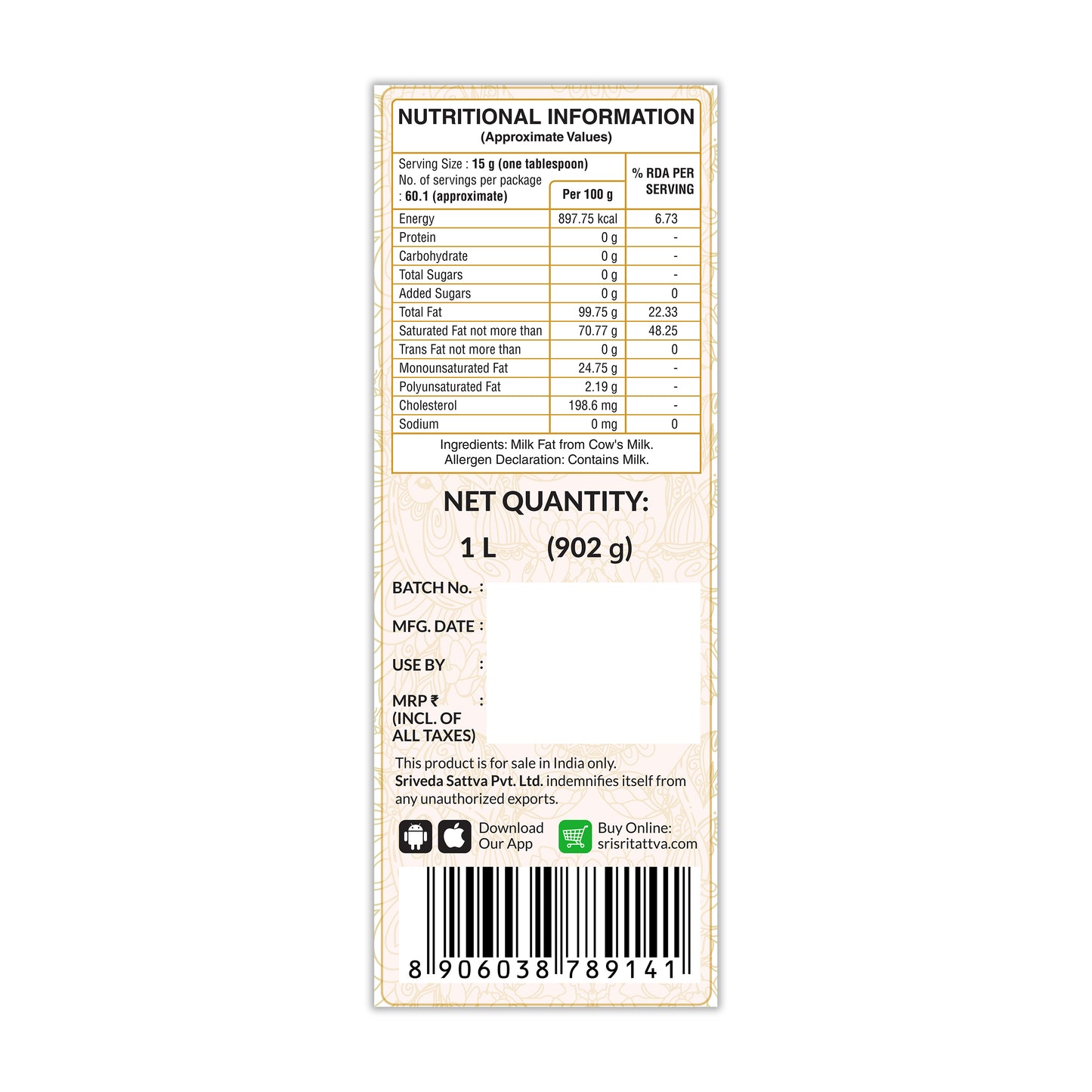 Cow’s Premium Ghee, 1 L