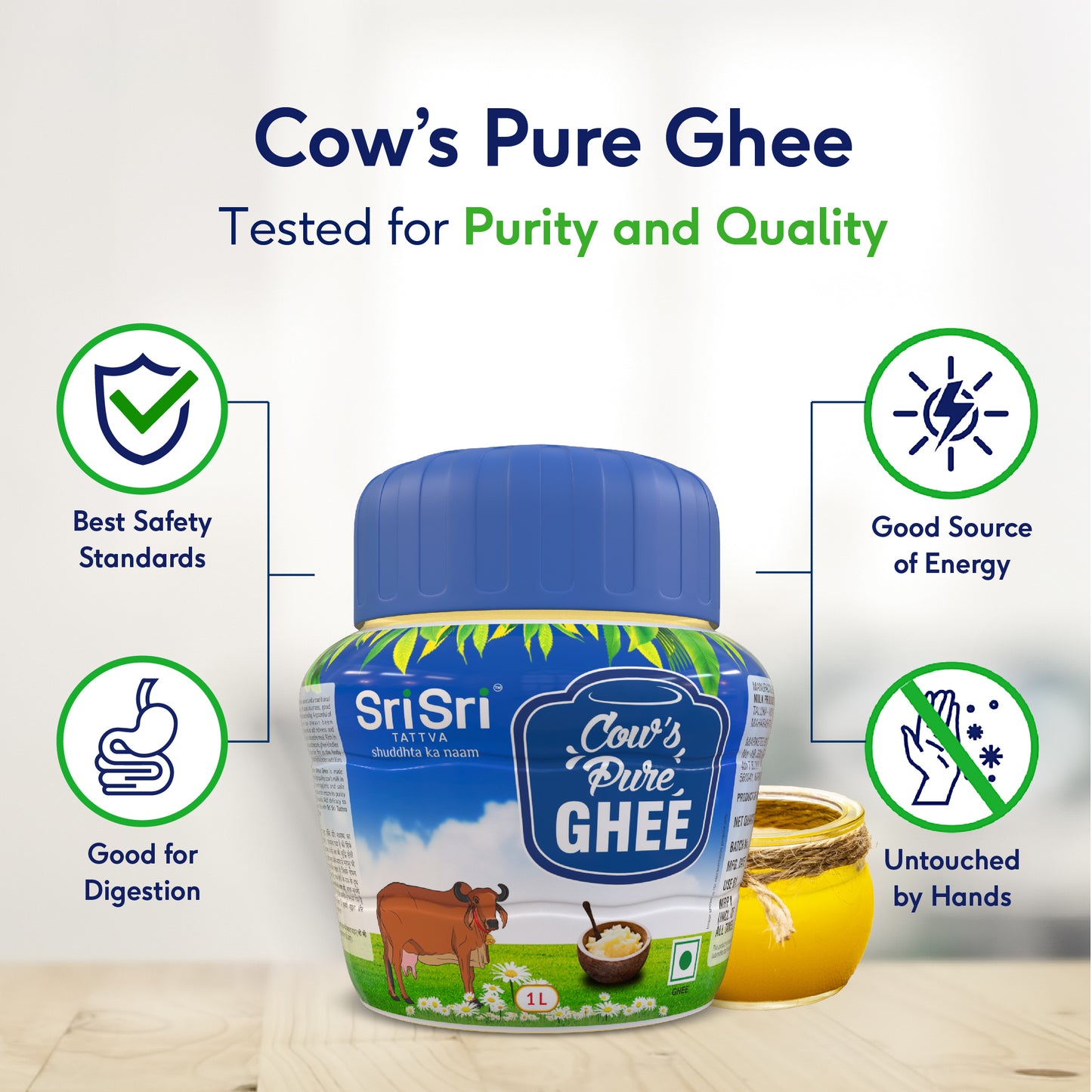 Cow's Pure Ghee, 1 L Jar