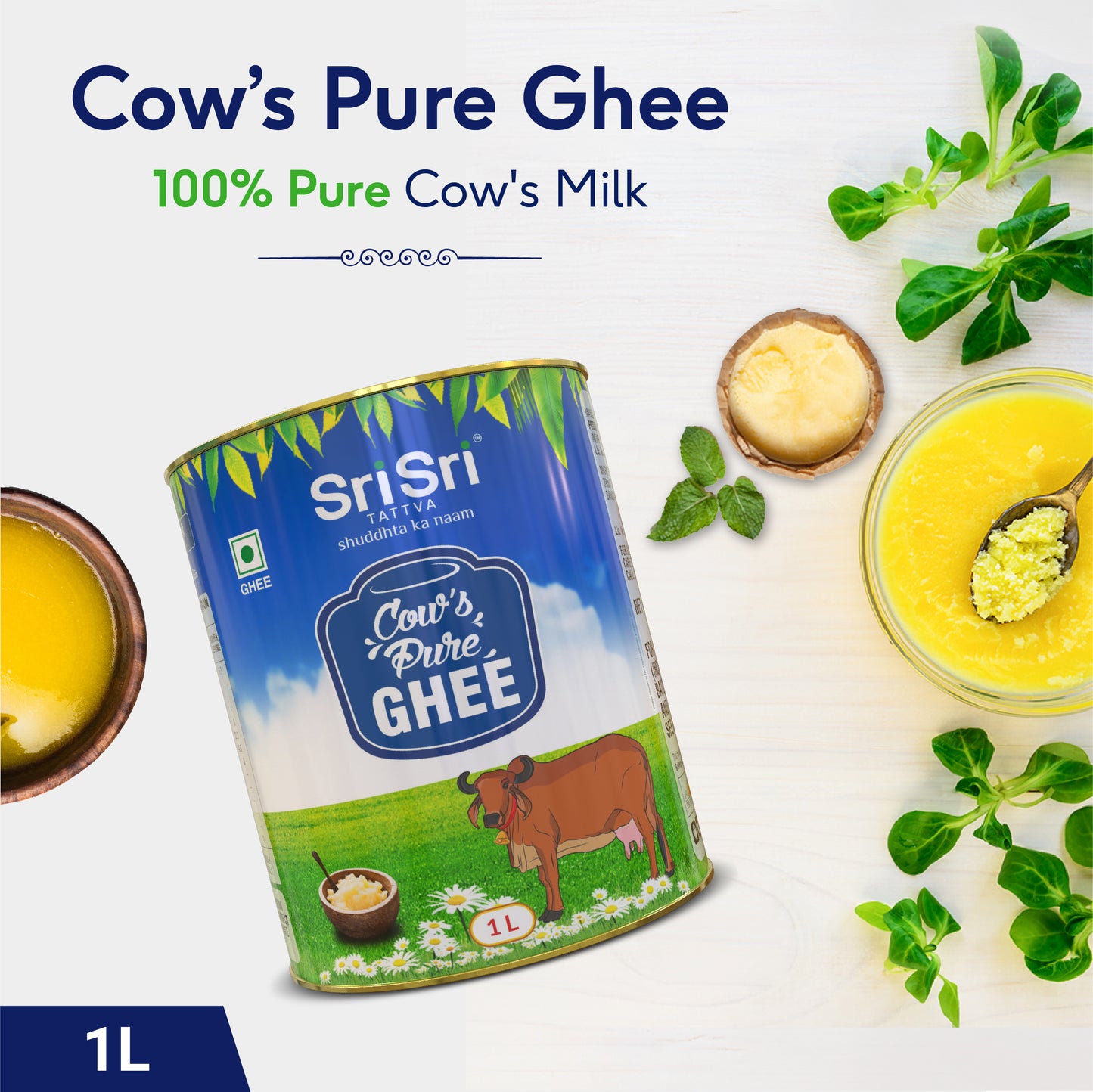 Cow's Pure Ghee, 1 L Tin
