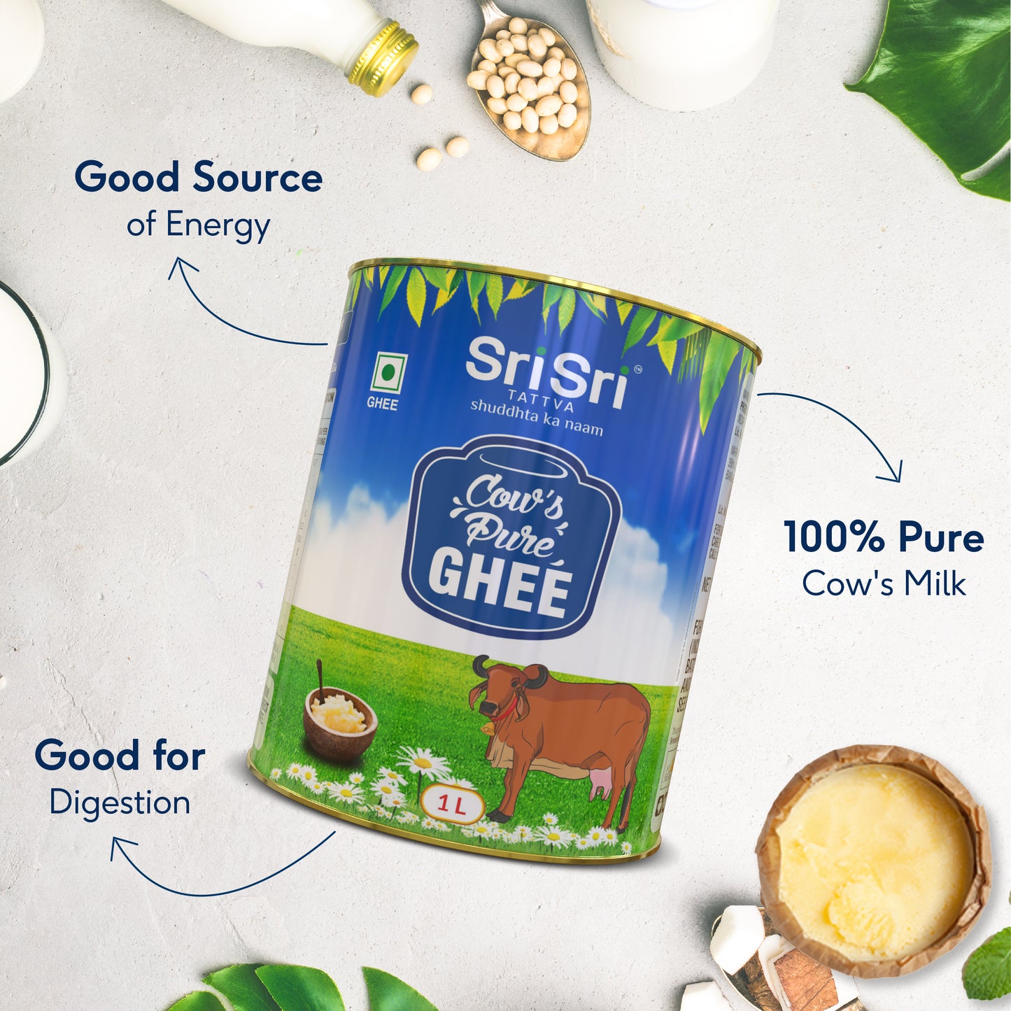 Cow's Pure Ghee, 1 L Tin