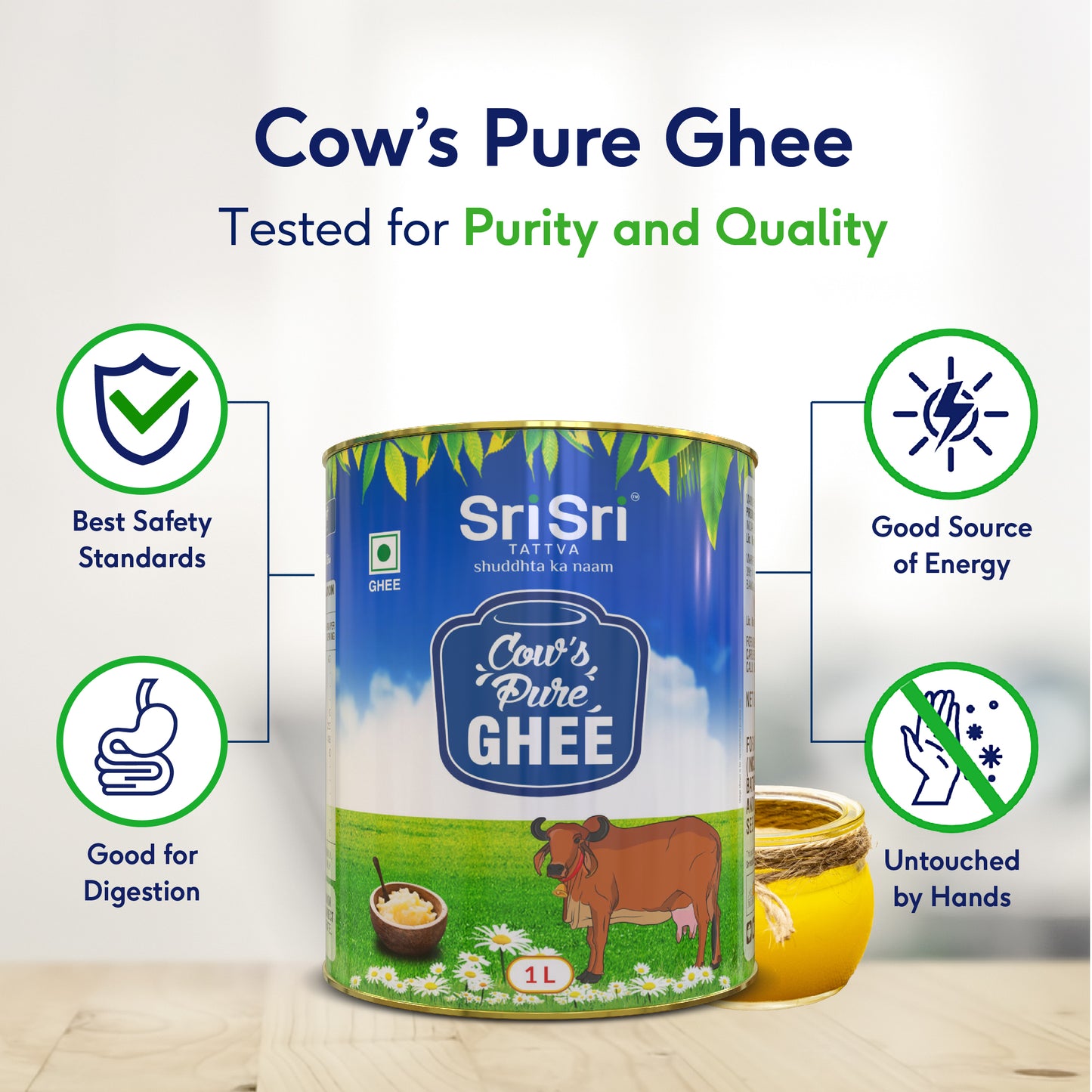 Cow's Pure Ghee, 1 L Tin