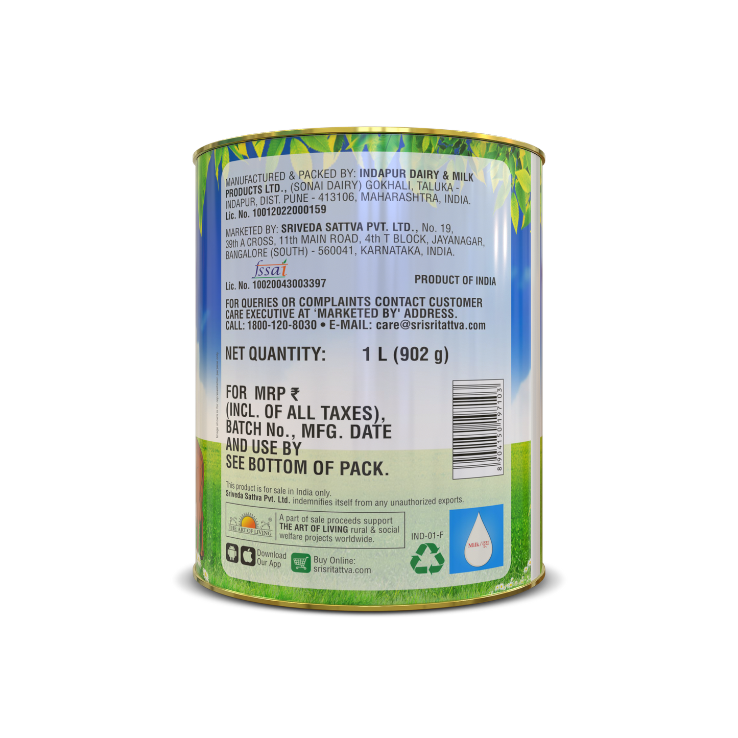 Cow's Pure Ghee, 1 L Tin