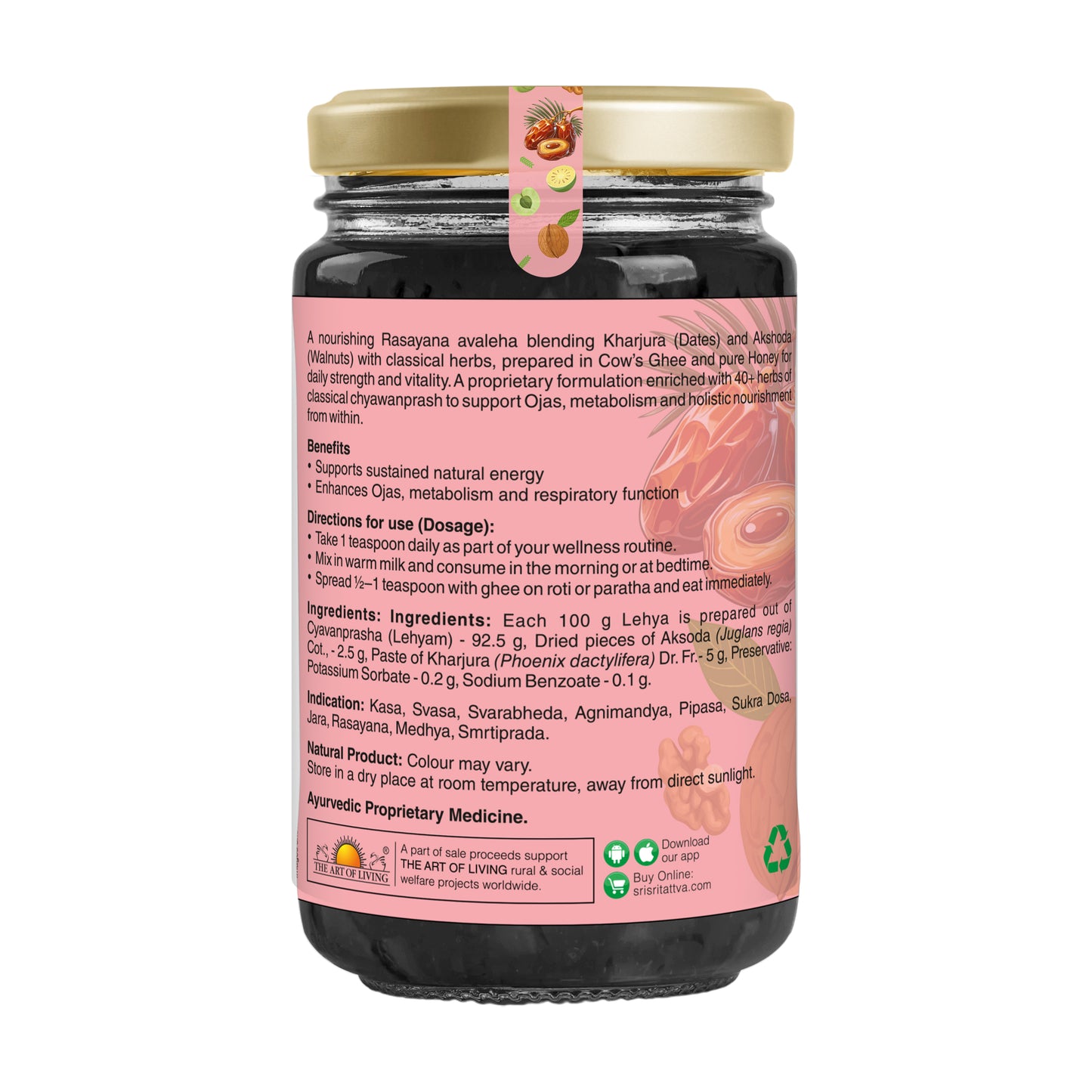 Dateprash with Walnuts – Ayurvedic Jam for Immunity | Ayurvedic Immunity Booster | 40+ Ayurvedic Herbs | 450g