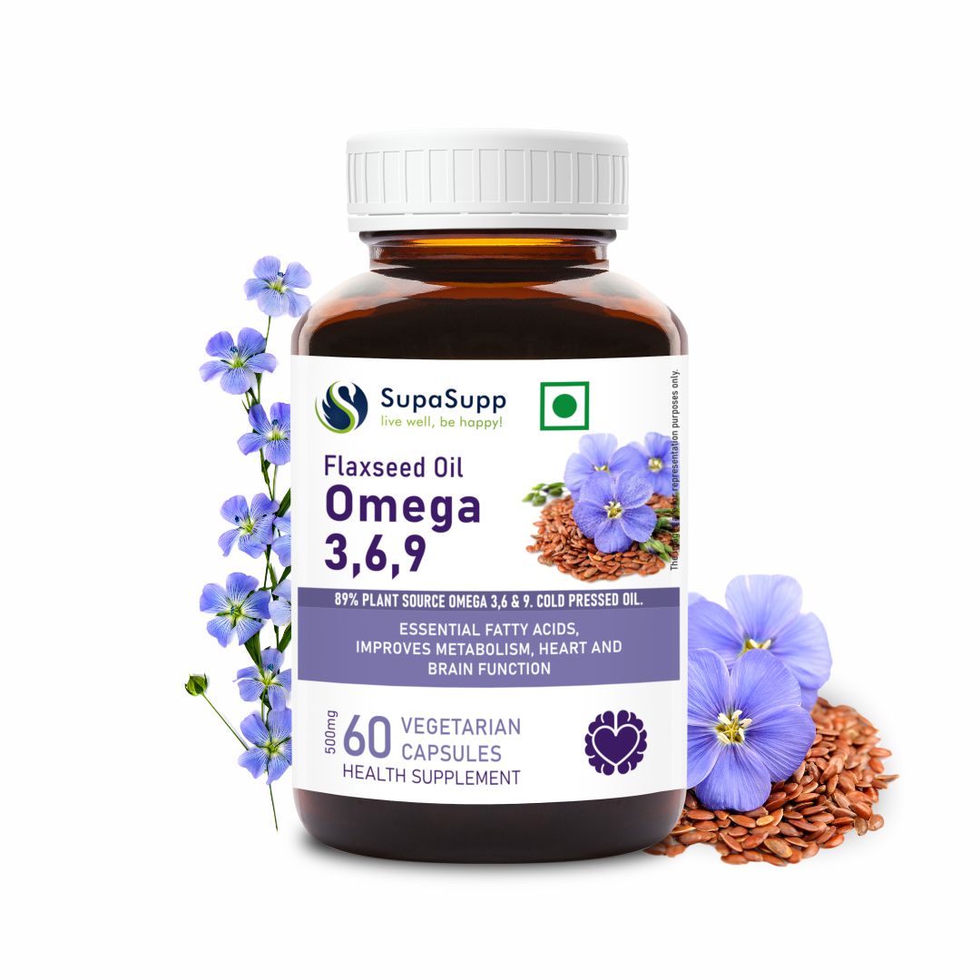 Sri Sri Tattva Supasupp Flaxseed Oil Vegetarian Capsule Bottle of 60 Tablet