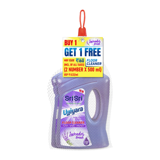 Ujjiyara Floor Cleaner Lavender Fresh - Long Lasting Freshness, 500 ml (Buy 1 Get 1)
