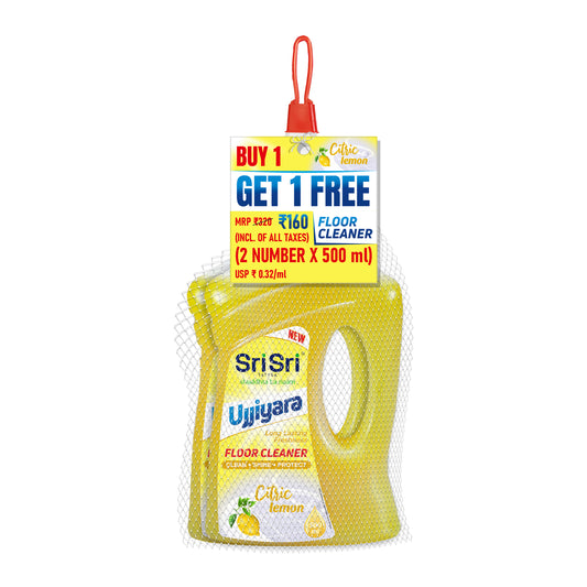 Ujjiyara Floor Cleaner Citric Lemon - Long Lasting Freshness, 500 ml (Buy 1 Get 1)
