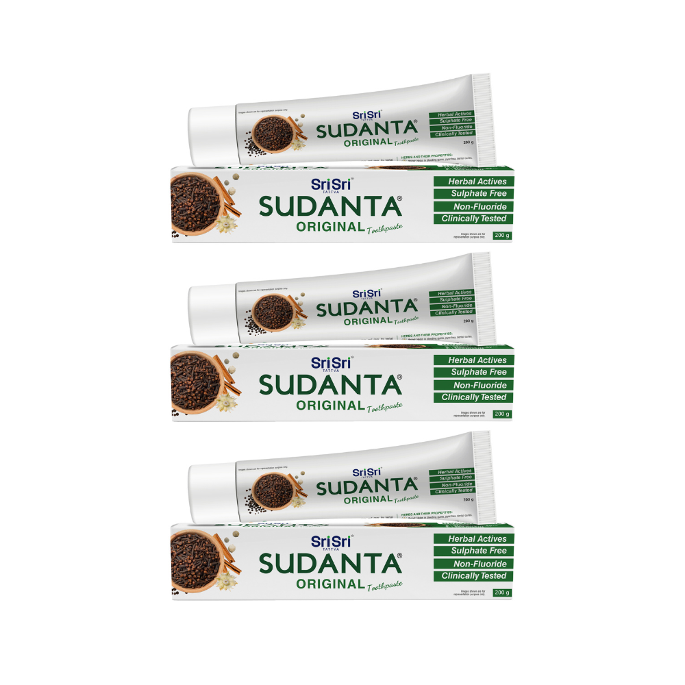Sudanta Original Toothpaste | Non - Fluoride | 100% Vegetarian | 200 g | Pack of 3