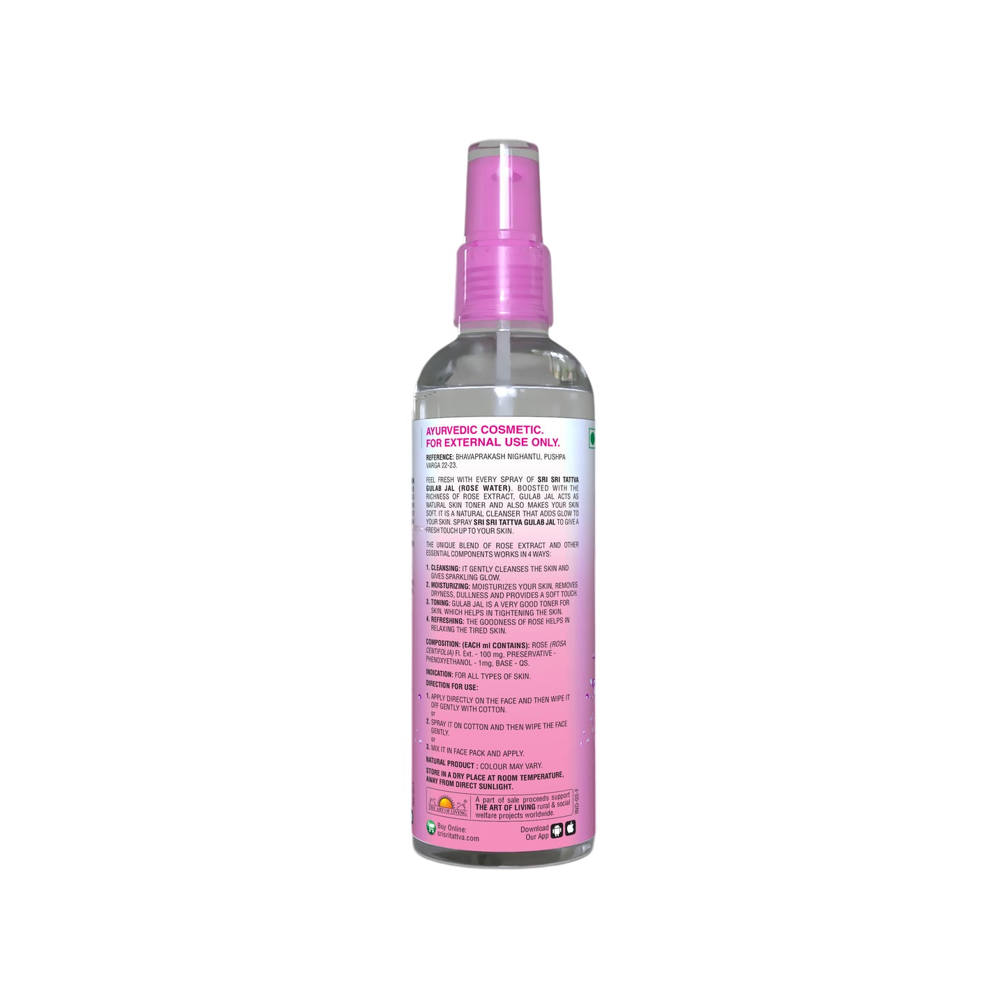 Gulab Jal - Premium Rose Water | Toner Cleanser Moisturizer | Spray Bottle | 100 ml