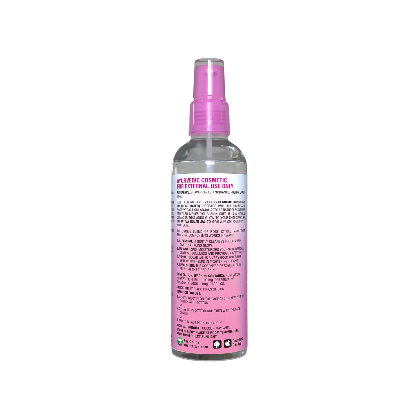 Gulab Jal - Premium Rose Water | Toner Cleanser Moisturizer | Spray Bottle | 50 ml