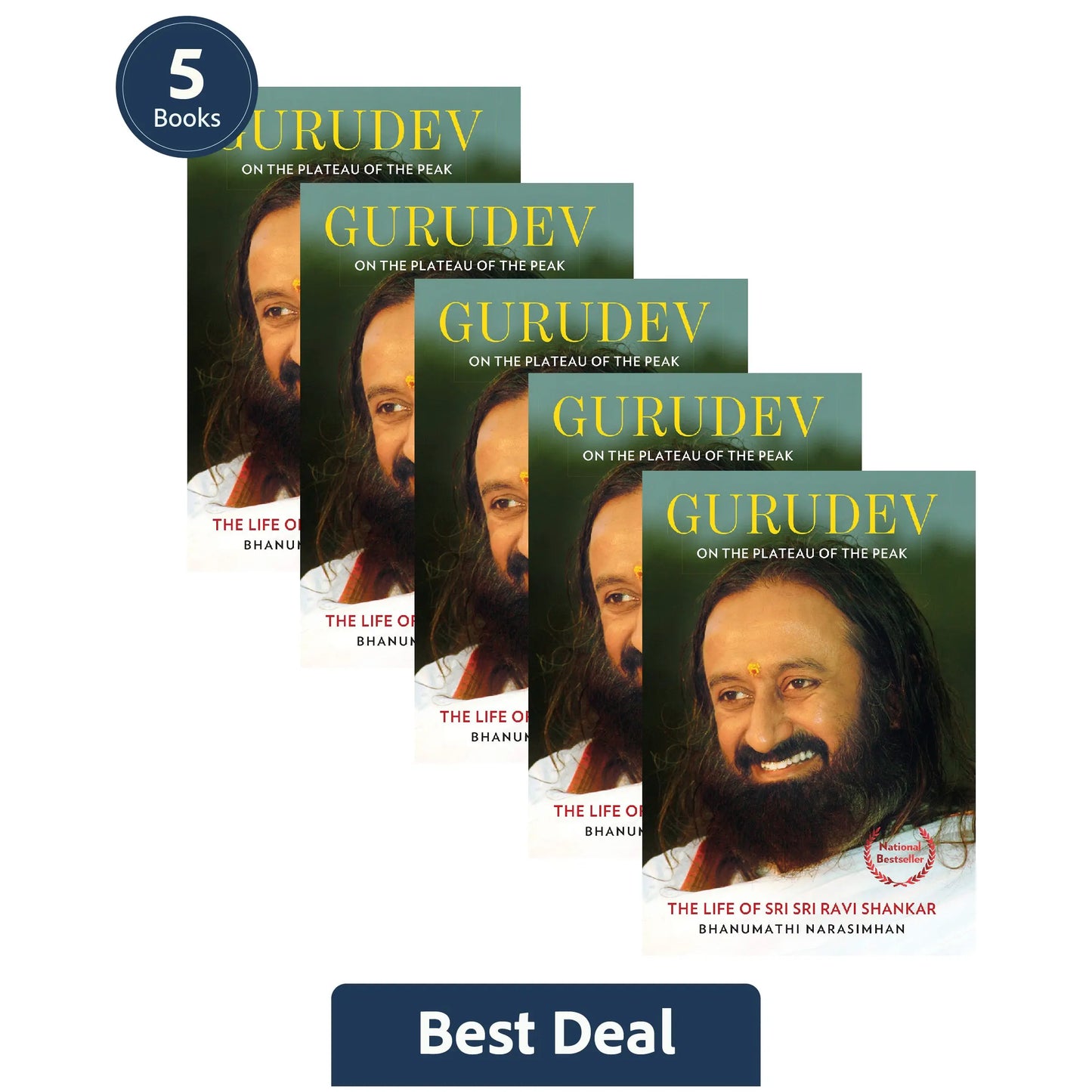 Gurudev: On the Plateau of the Peak: The Life of Sri Sri Ravi Shankar - English (Pack Of 5)