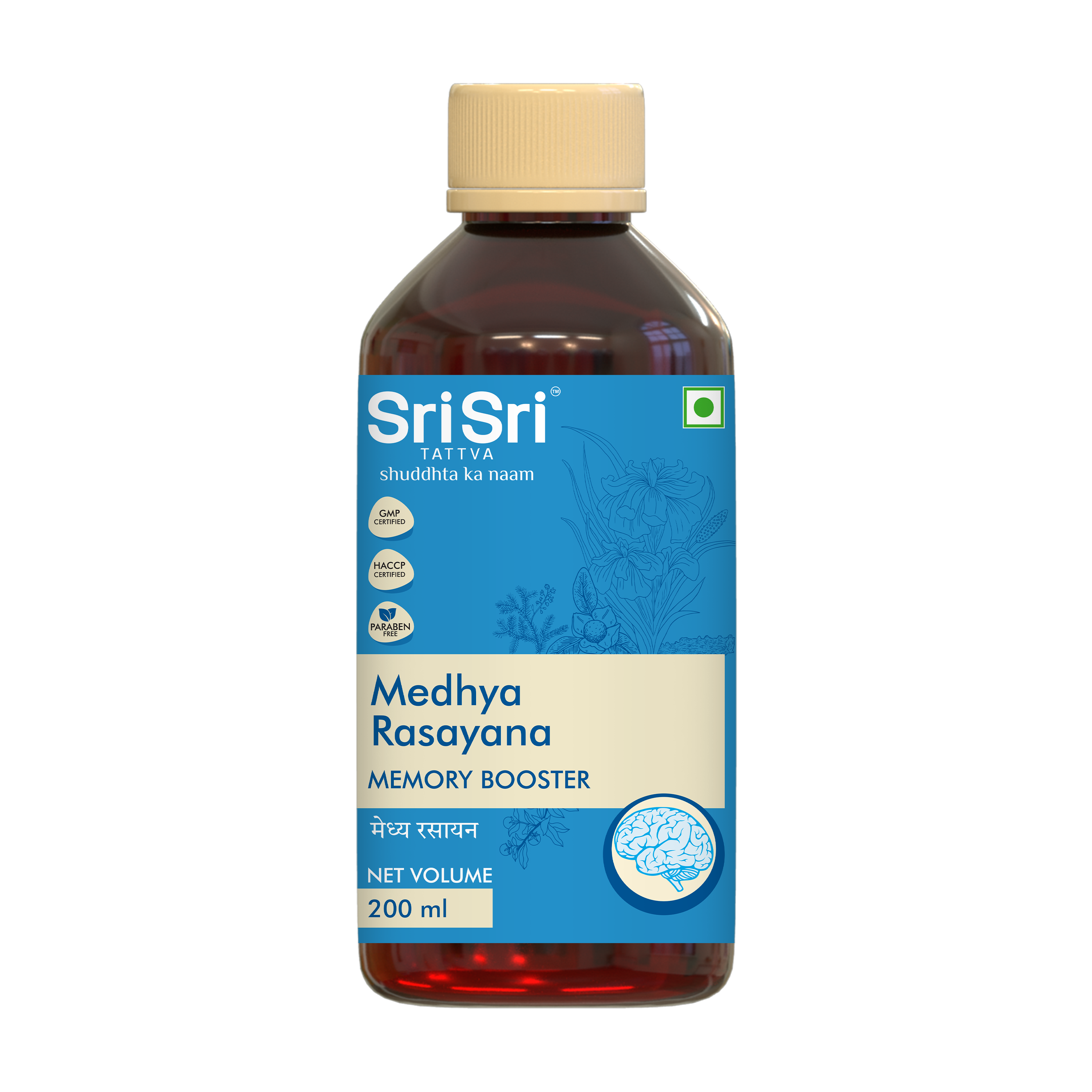 Medhya Rasayana Syrup - For Better Mental Health & Strength | Memory Booster | Helps With Vertigo & Insomnia | 200 ml