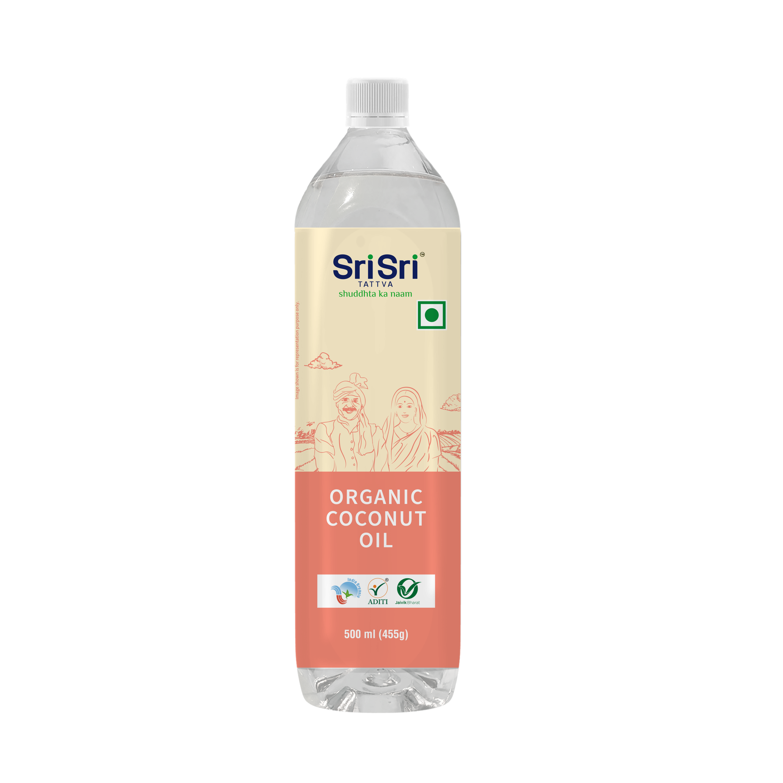 Organic Coconut Oil Bottle - Cold Pressed | Unrefined | 500 ml