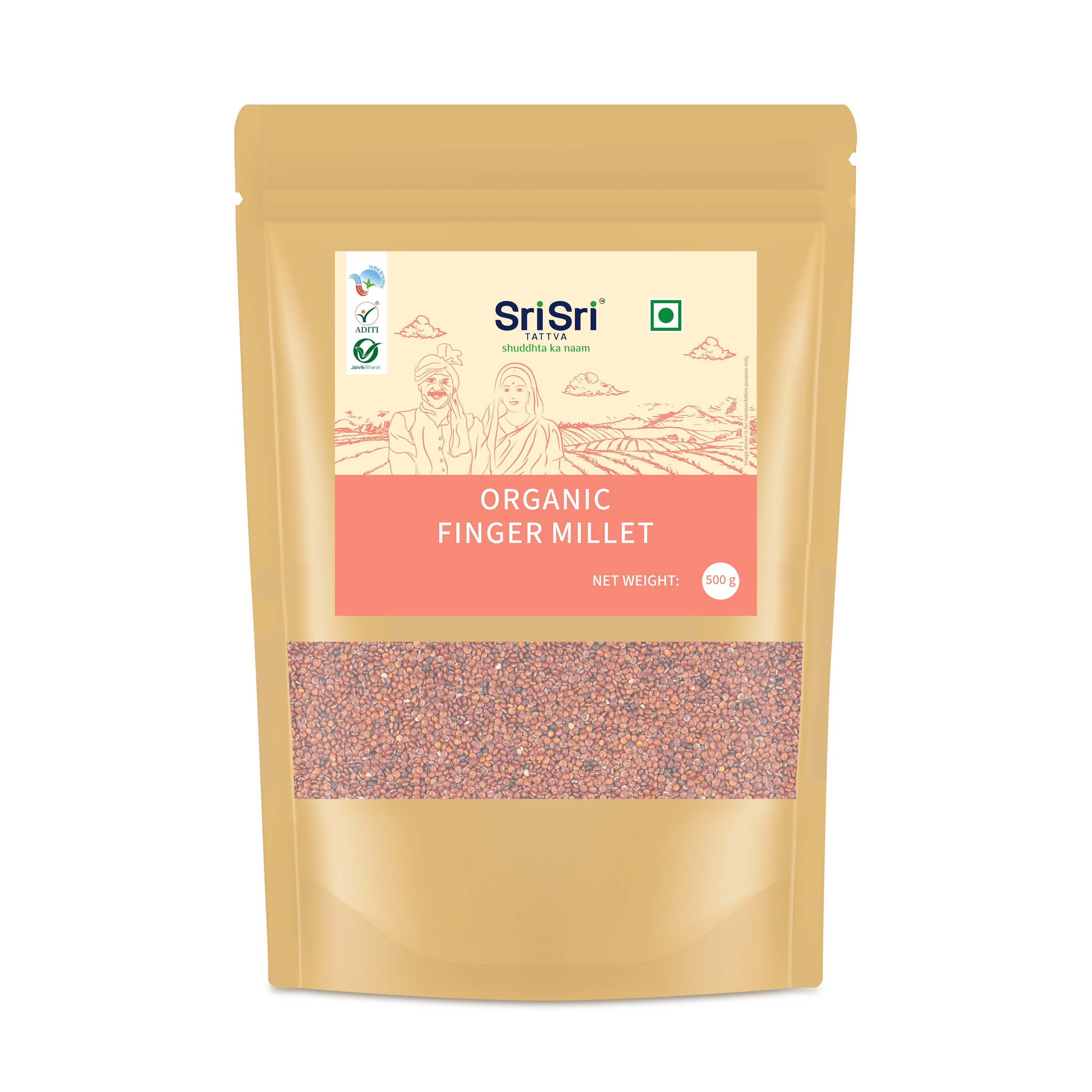 Organic Finger Millet (Ragi), 500 g Sri Sri Tattva