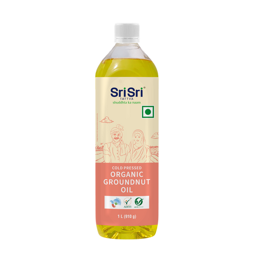 Organic Groundnut Oil Bottle - Cold Pressed | Unrefined | 1 L