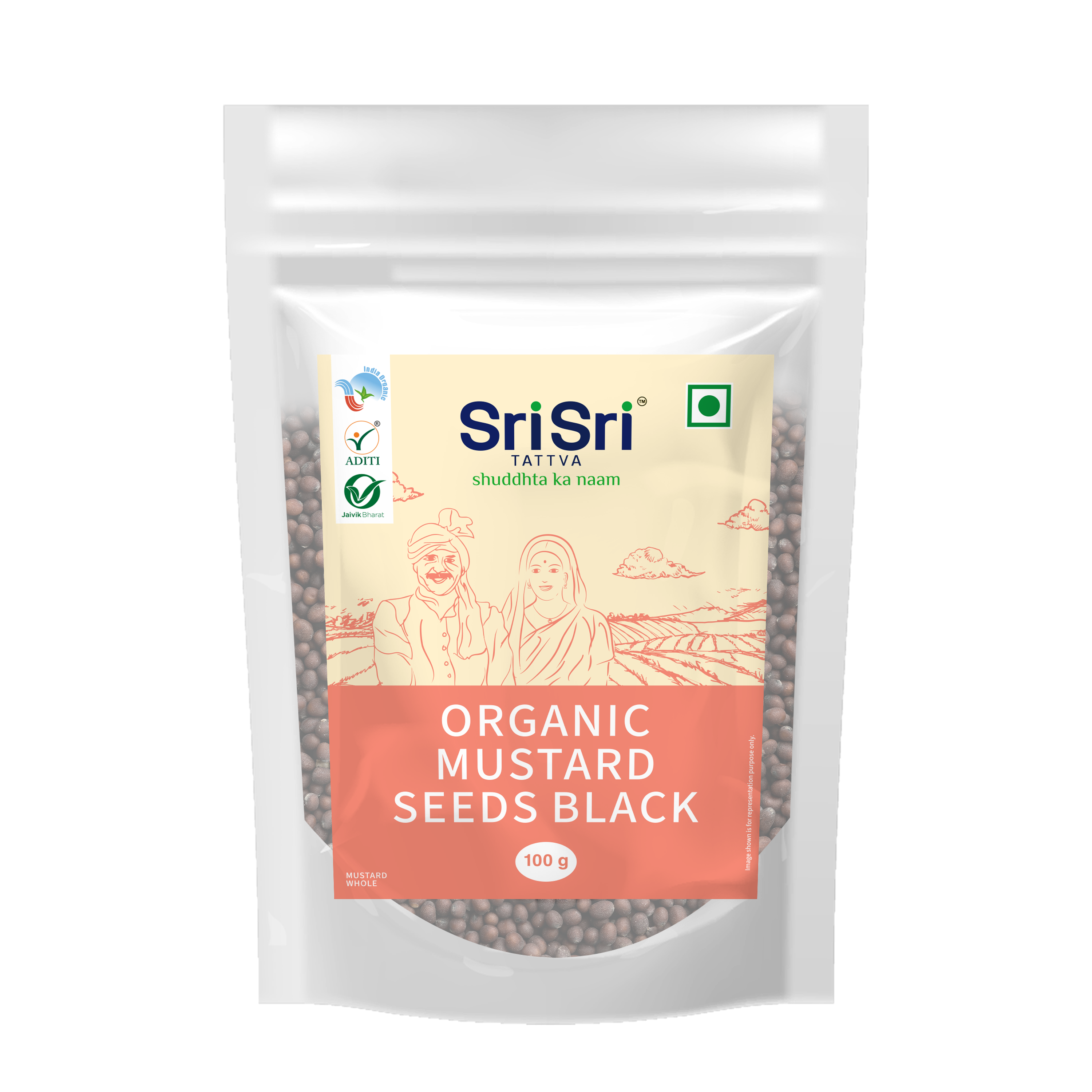 Organic Mustard Seeds Black (Rai), 100 g