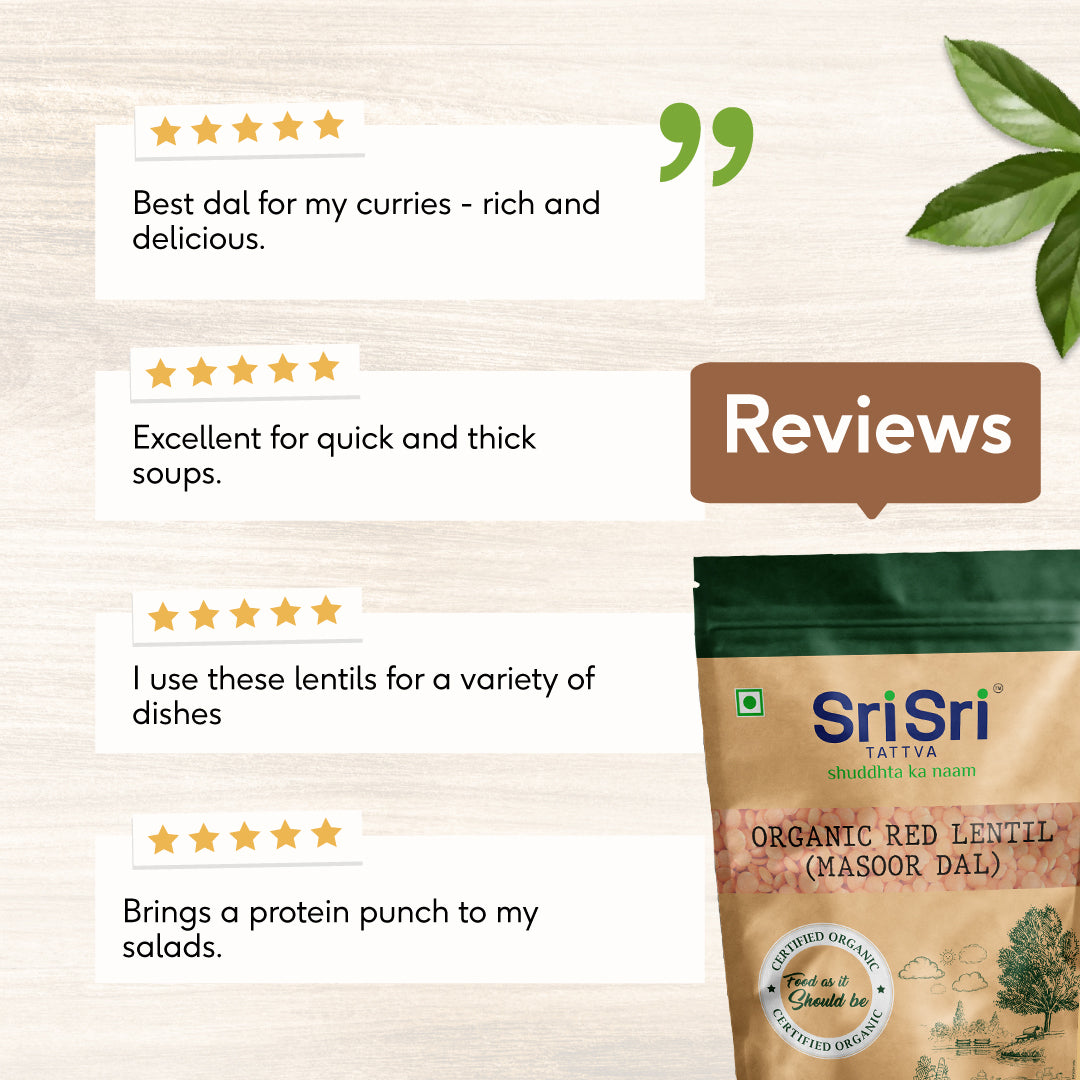 Organic Red Lentil (Masoor Dal), 500 g