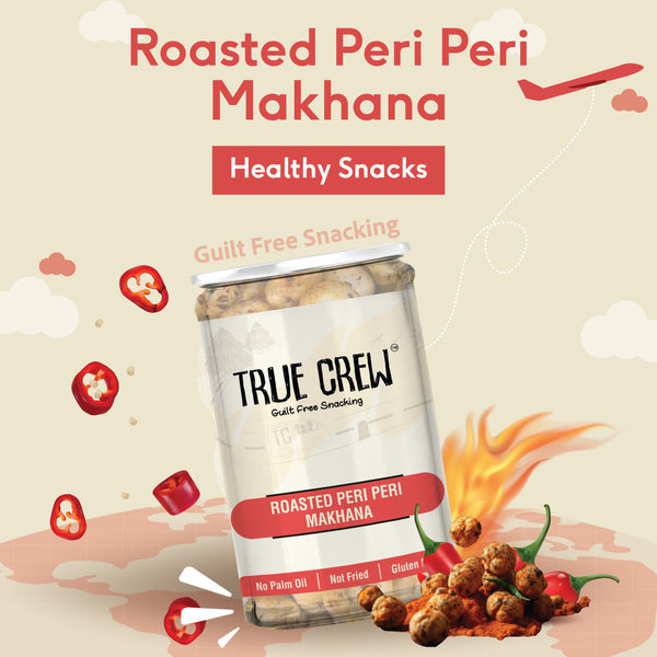TRUE CREW Roasted Peri Peri Makhana, Jar, 70 g