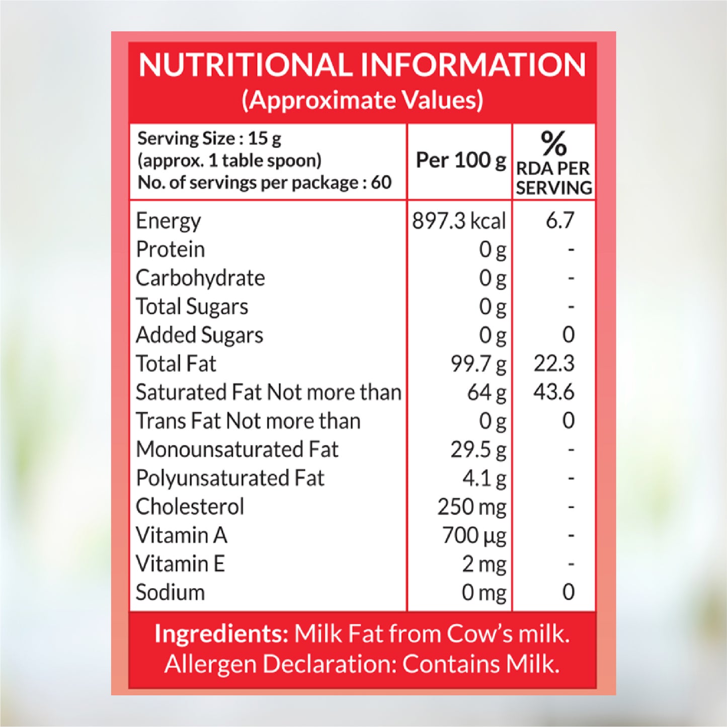 Pure Ghee 1 L | Made with Cow's Milk