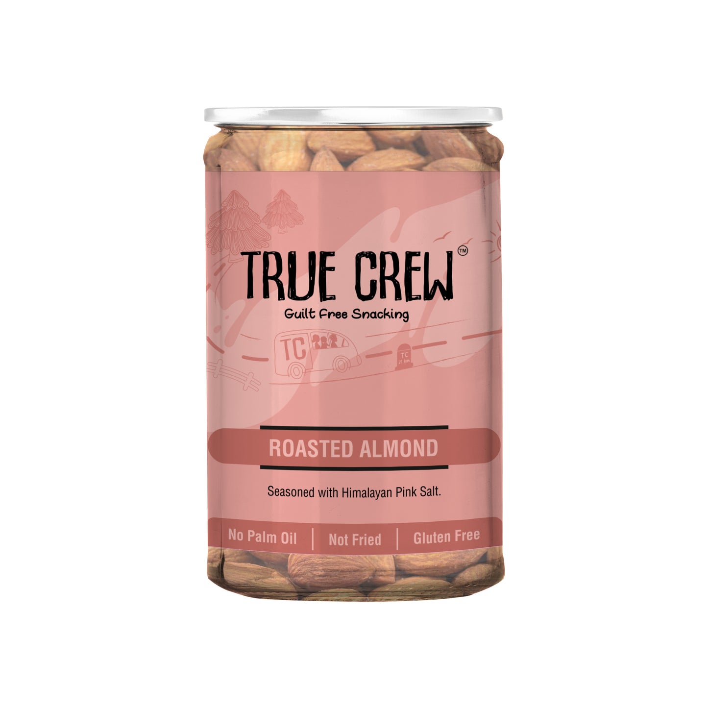 TRUE CREW Roasted Almonds 120 g Jar