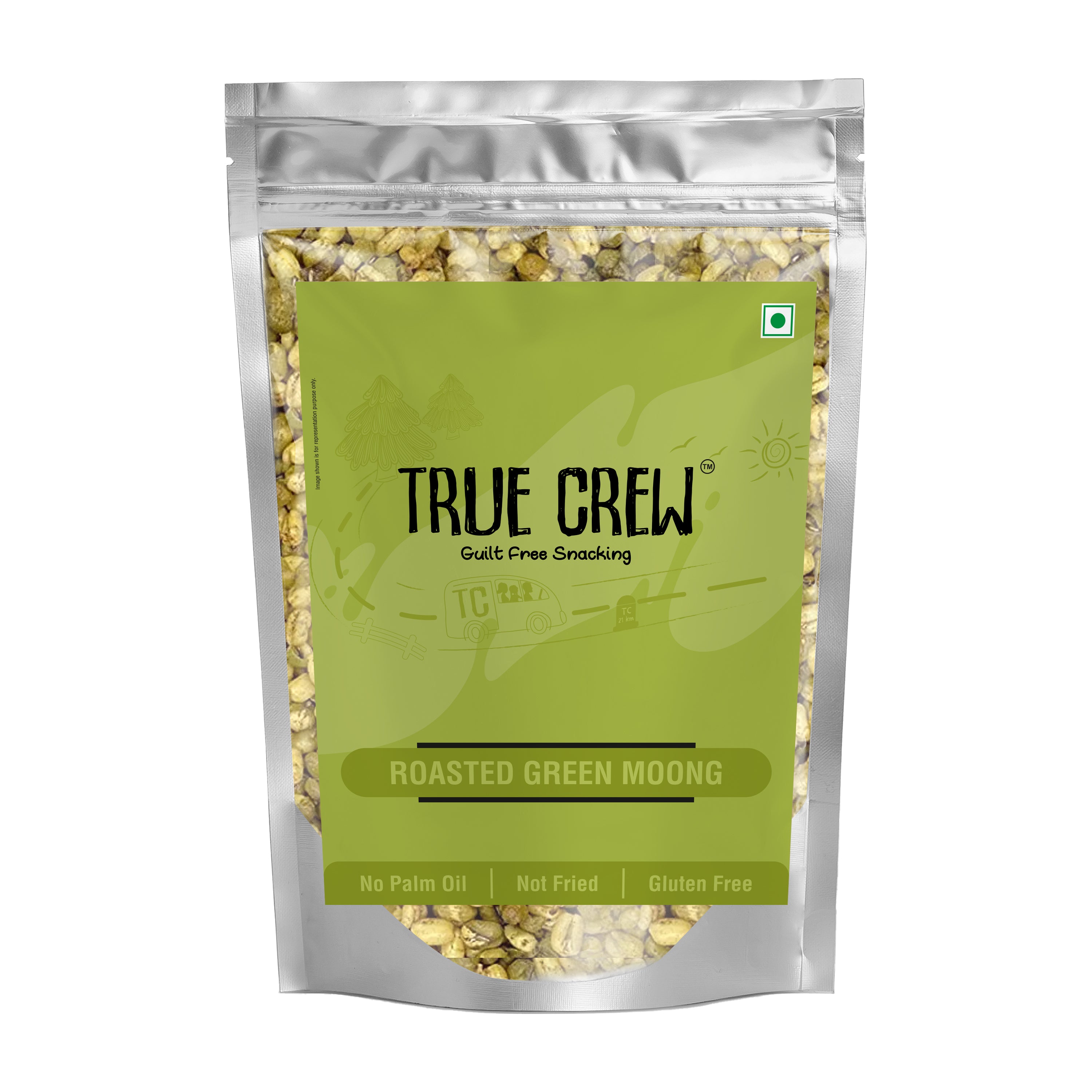TRUE CREW Roasted Green Moong Pouch 150 g