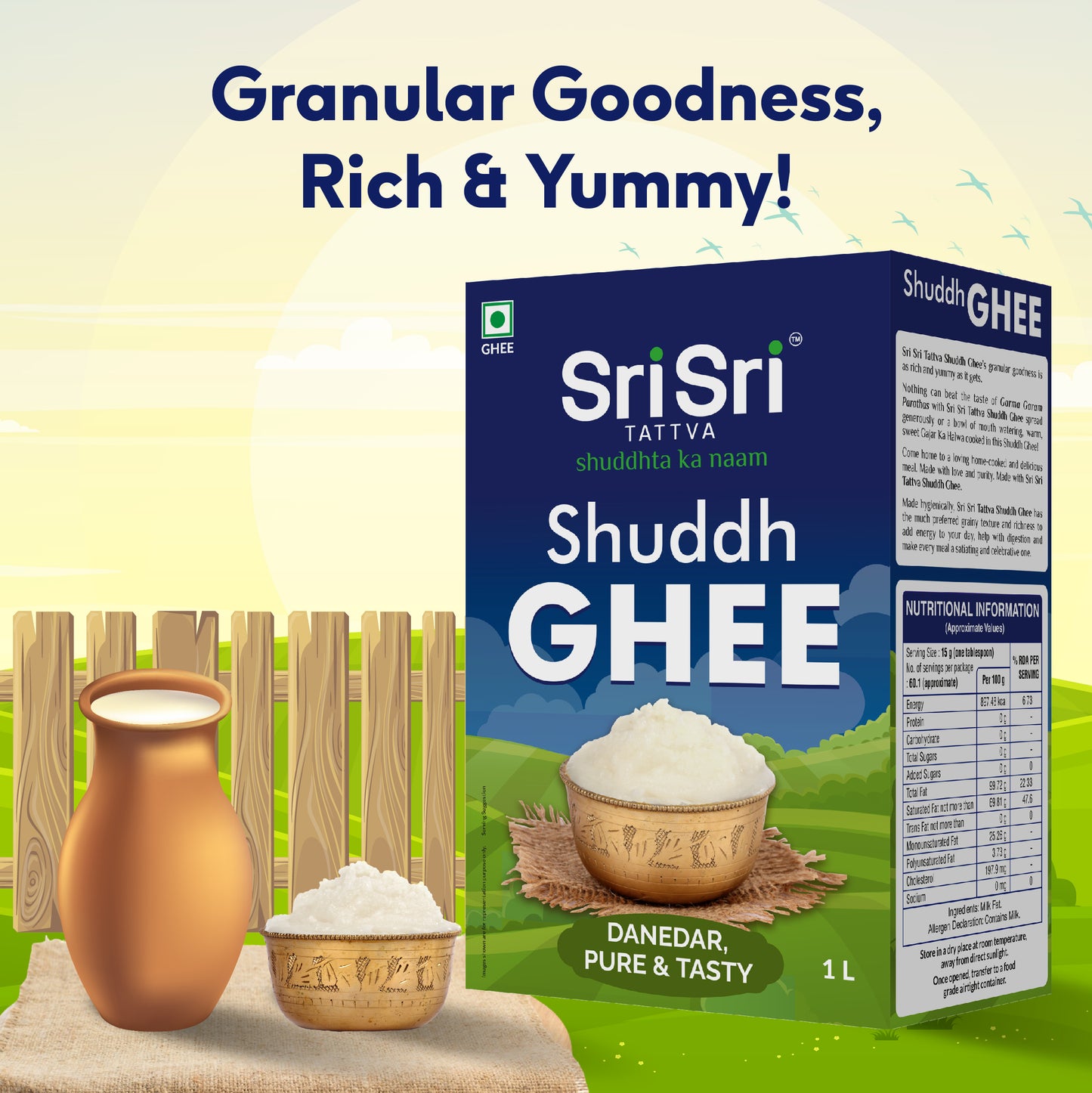 Shuddh Ghee - Danedar, Pure & Tasty, 1 L