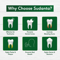 Sudanta Toothpaste -  Non - Fluoride - 100% Vegetarian, Each 21 g (Pack of 12 + 1 Free)