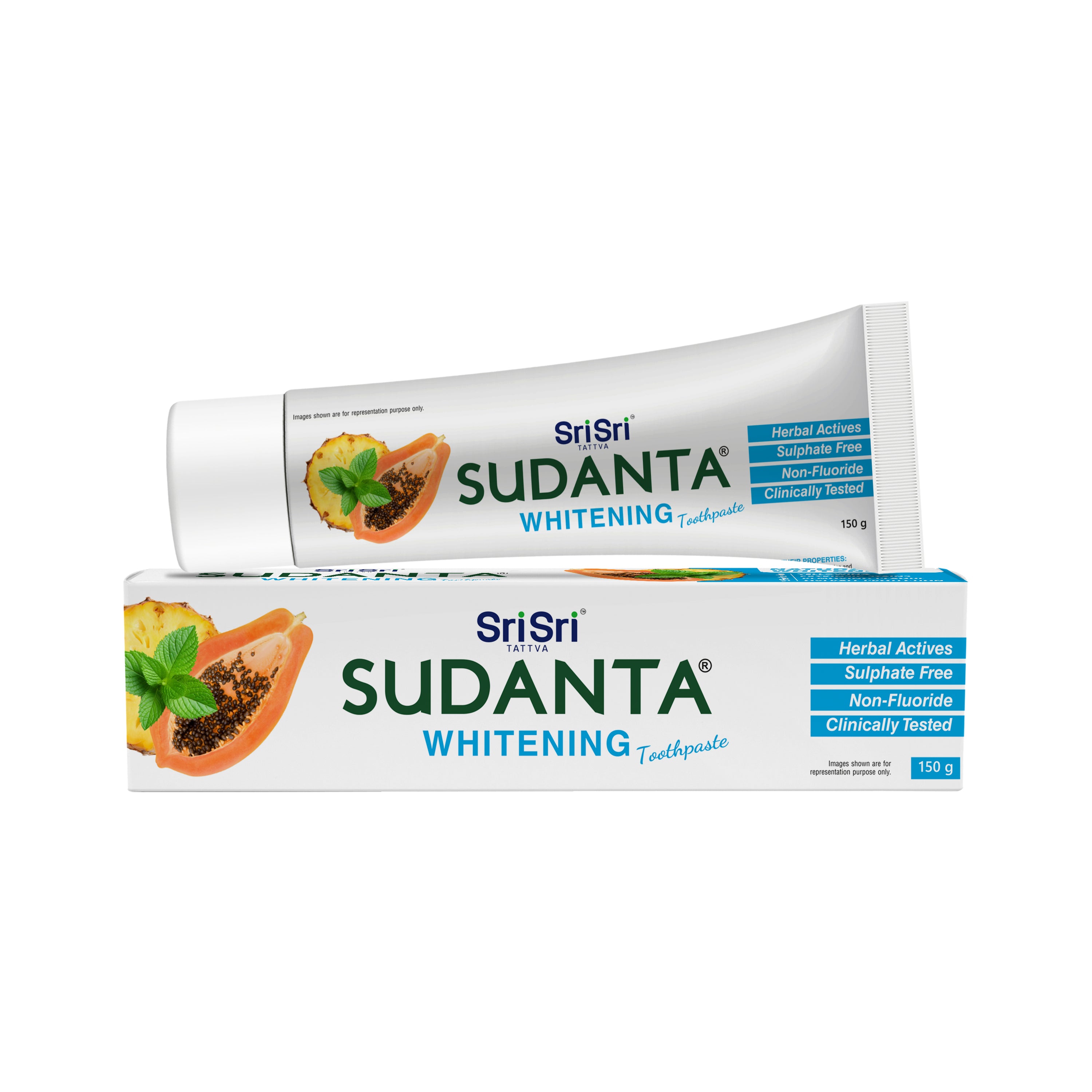Sudanta Whitening Toothpaste - Non - Fluoride - 100% Vegetarian, 150 g