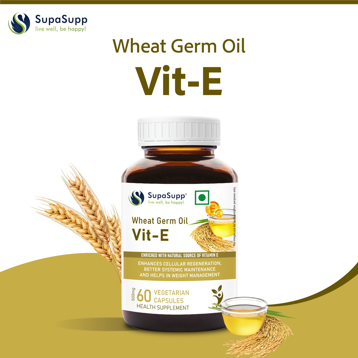 SupaSupp Wheat Germ Oil Vit - E | Enhances Cellular Regeneration, Bett Sri Sri Tattva SupaSupp Wheat Germ Oil Vit - E | Enhances Cellular Regeneration, Bett Sri Sri Tattva