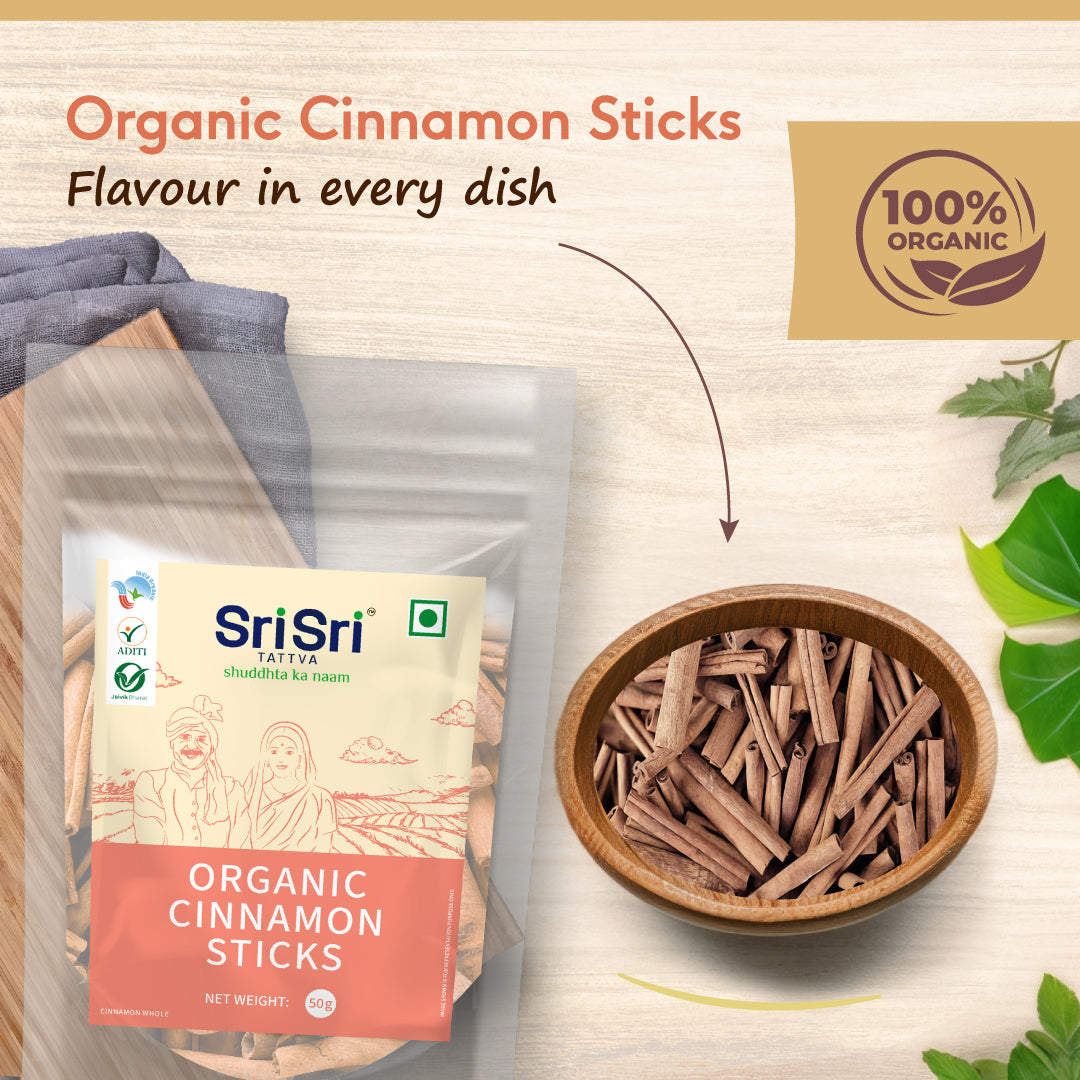 Organic Cinnamon Sticks (Dal chini), 50 g