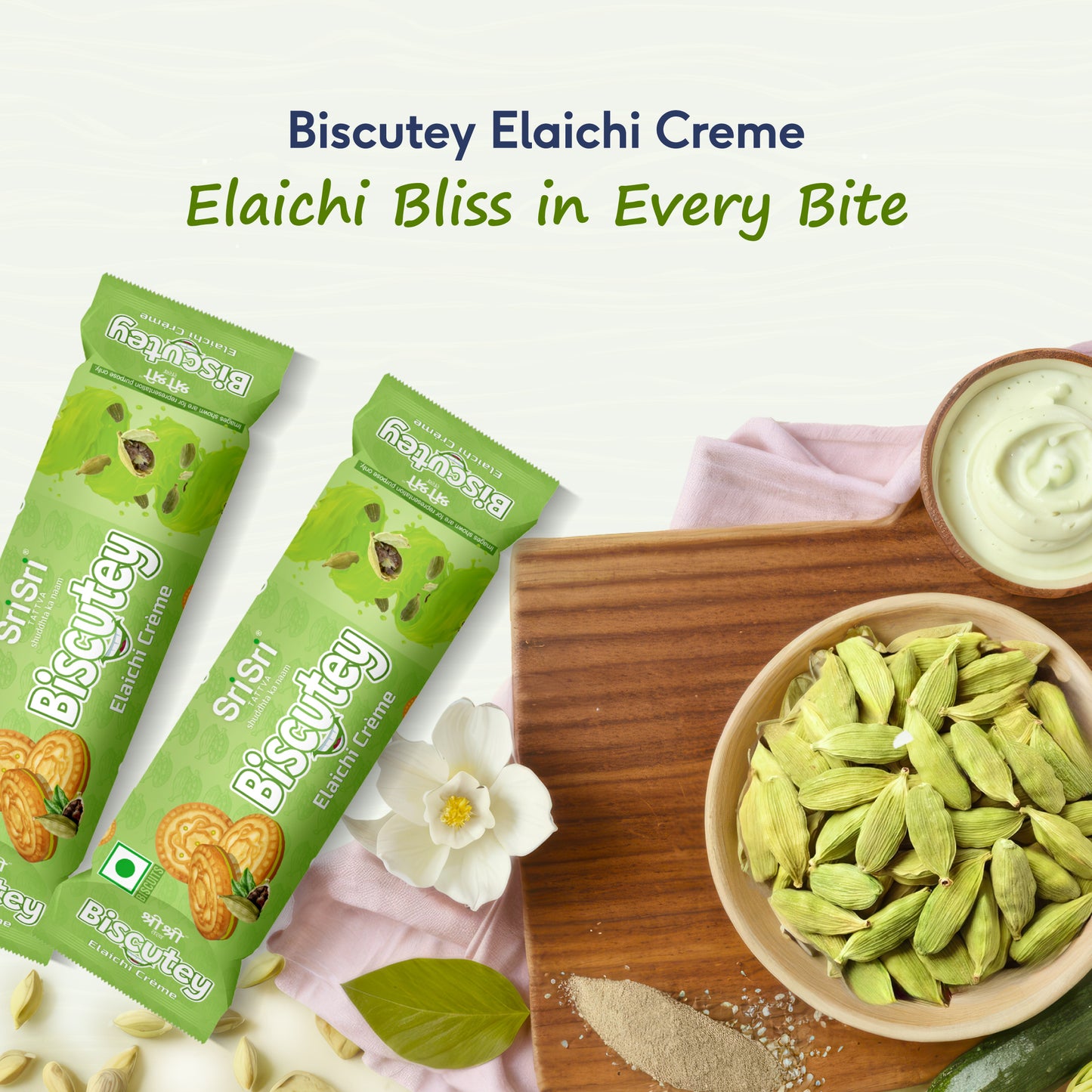 Biscutey Elaichi Creme, 60 g (Pack of 4)